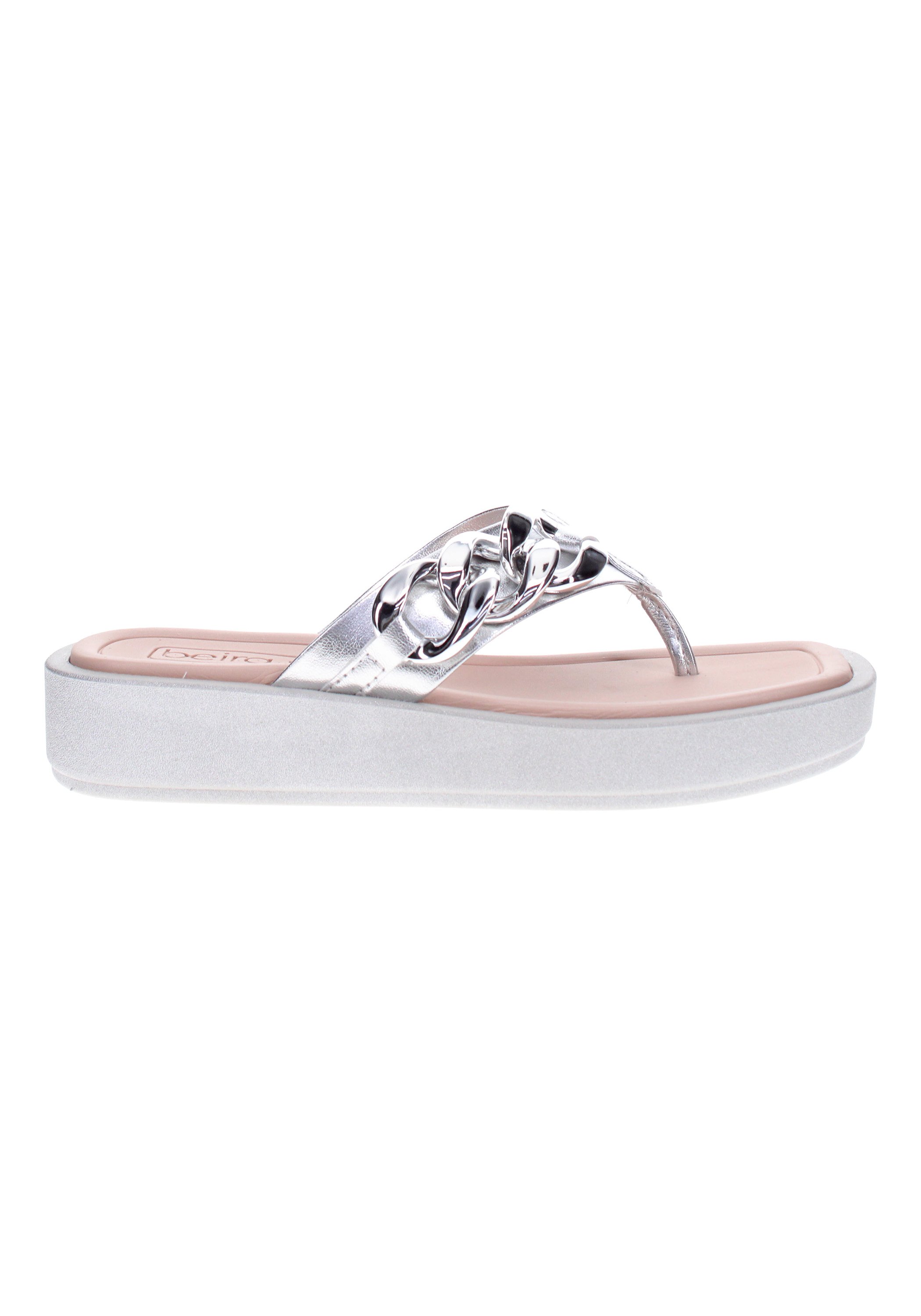 Silver Chain Detail Flat Sandals