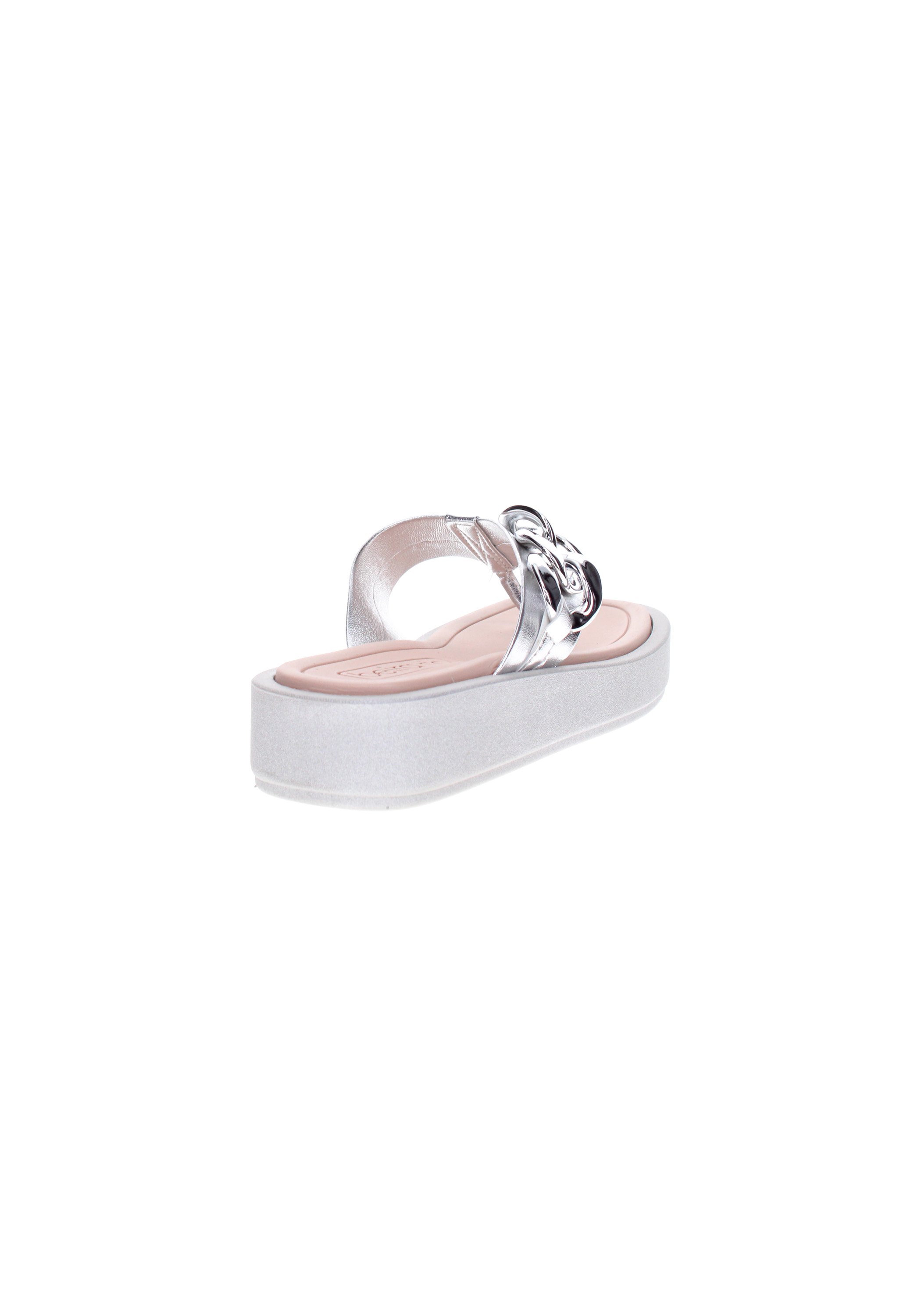 Silver Chain Detail Flat Sandals