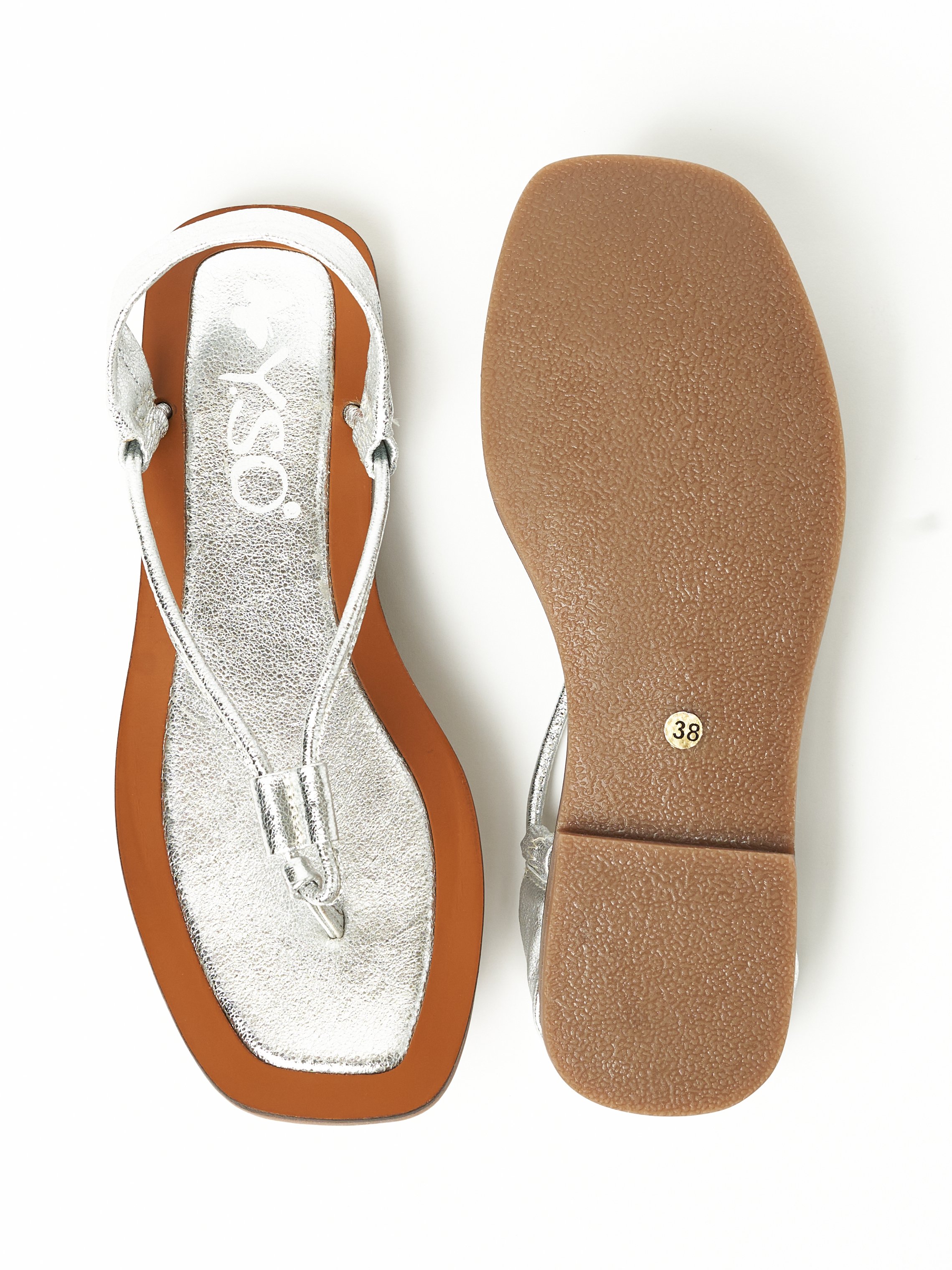 Silver Metallic Slip-On Flat Sandals
