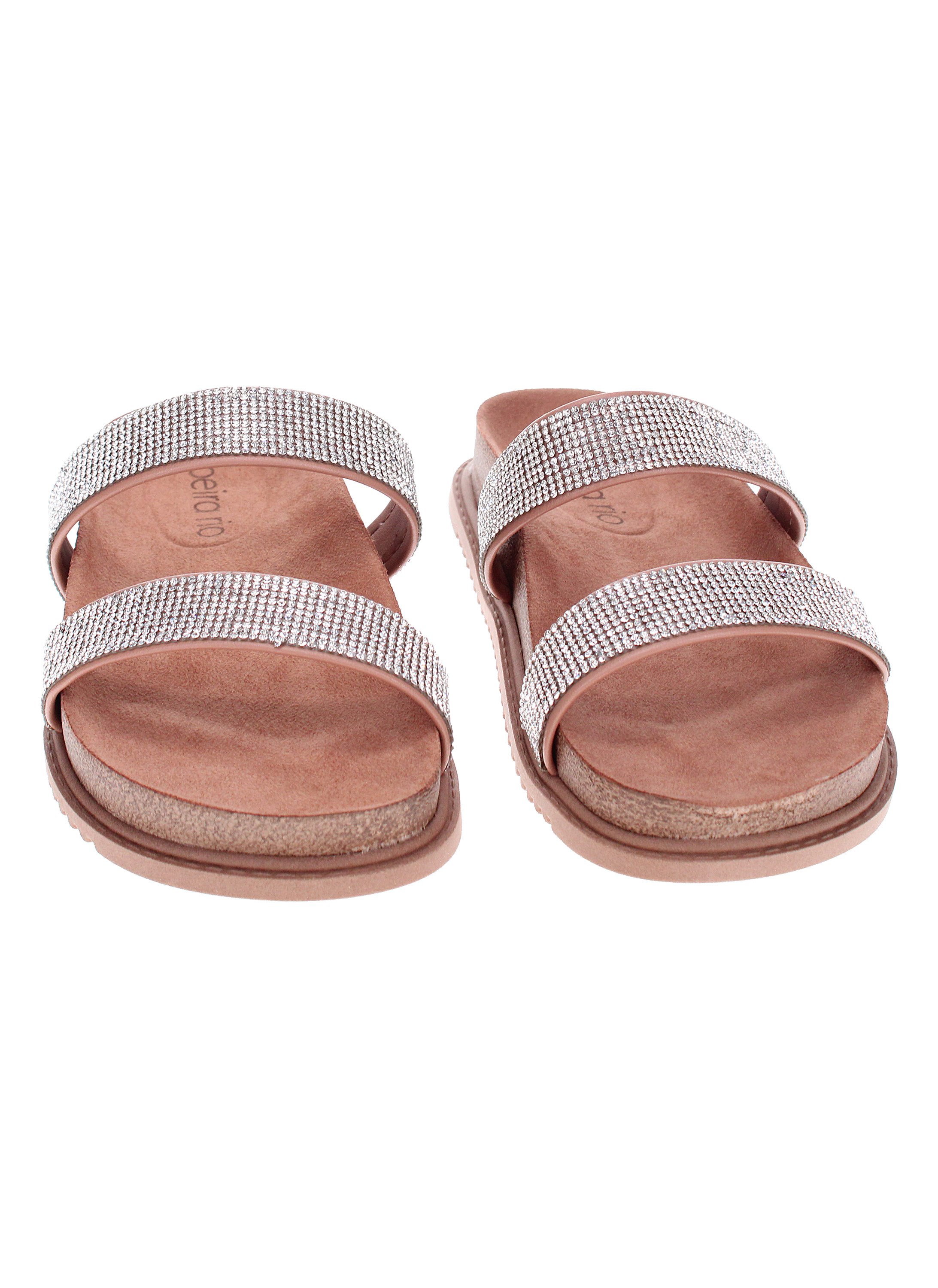 Nude Rhinestone Slip-On Flat Sandals