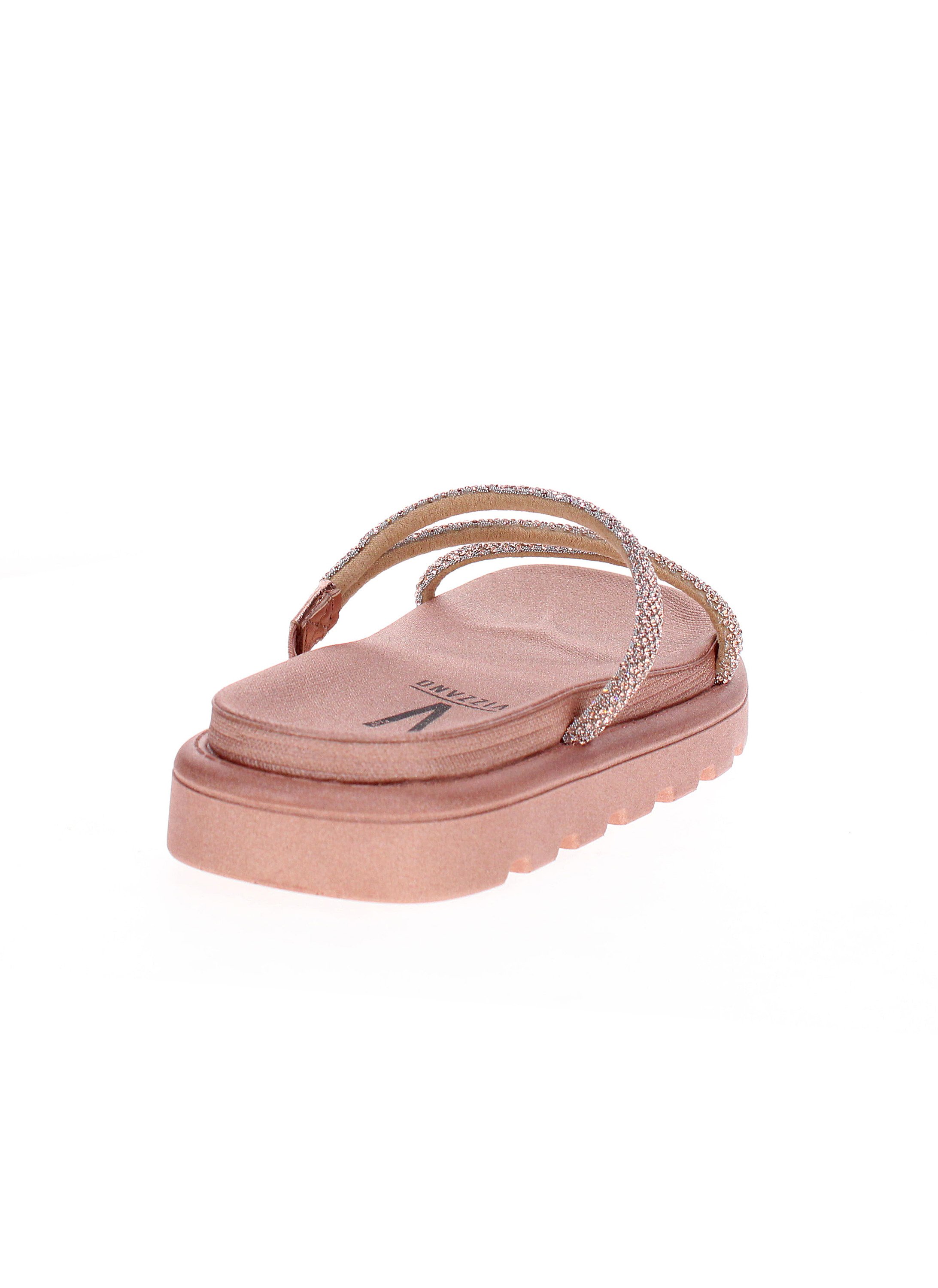 Sparkling Pink Flat Slip-On Sandals
