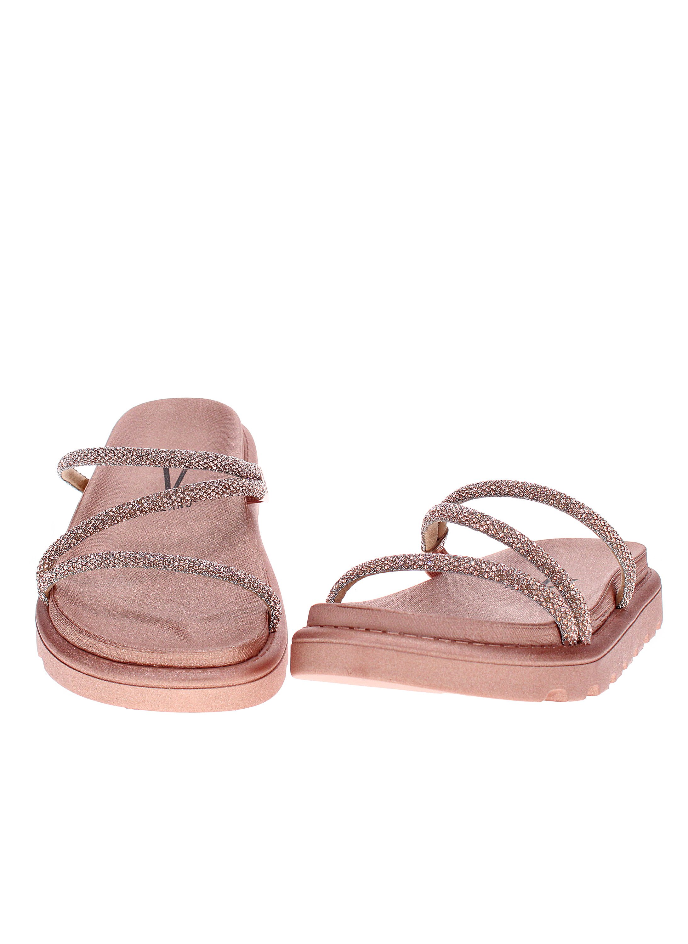 Sparkling Pink Flat Slip-On Sandals