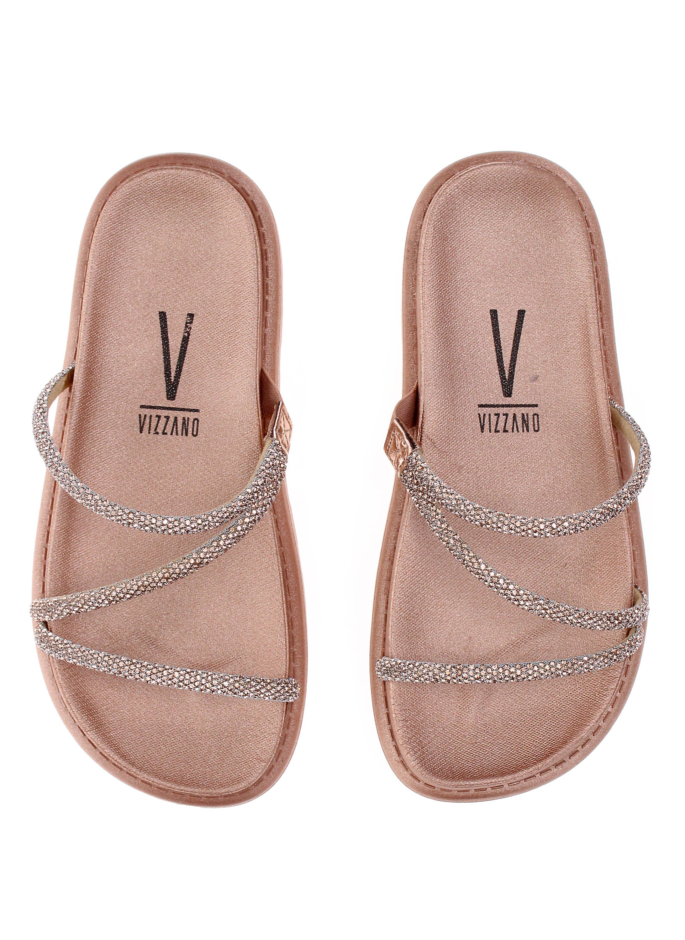 Sparkling Pink Flat Slip-On Sandals