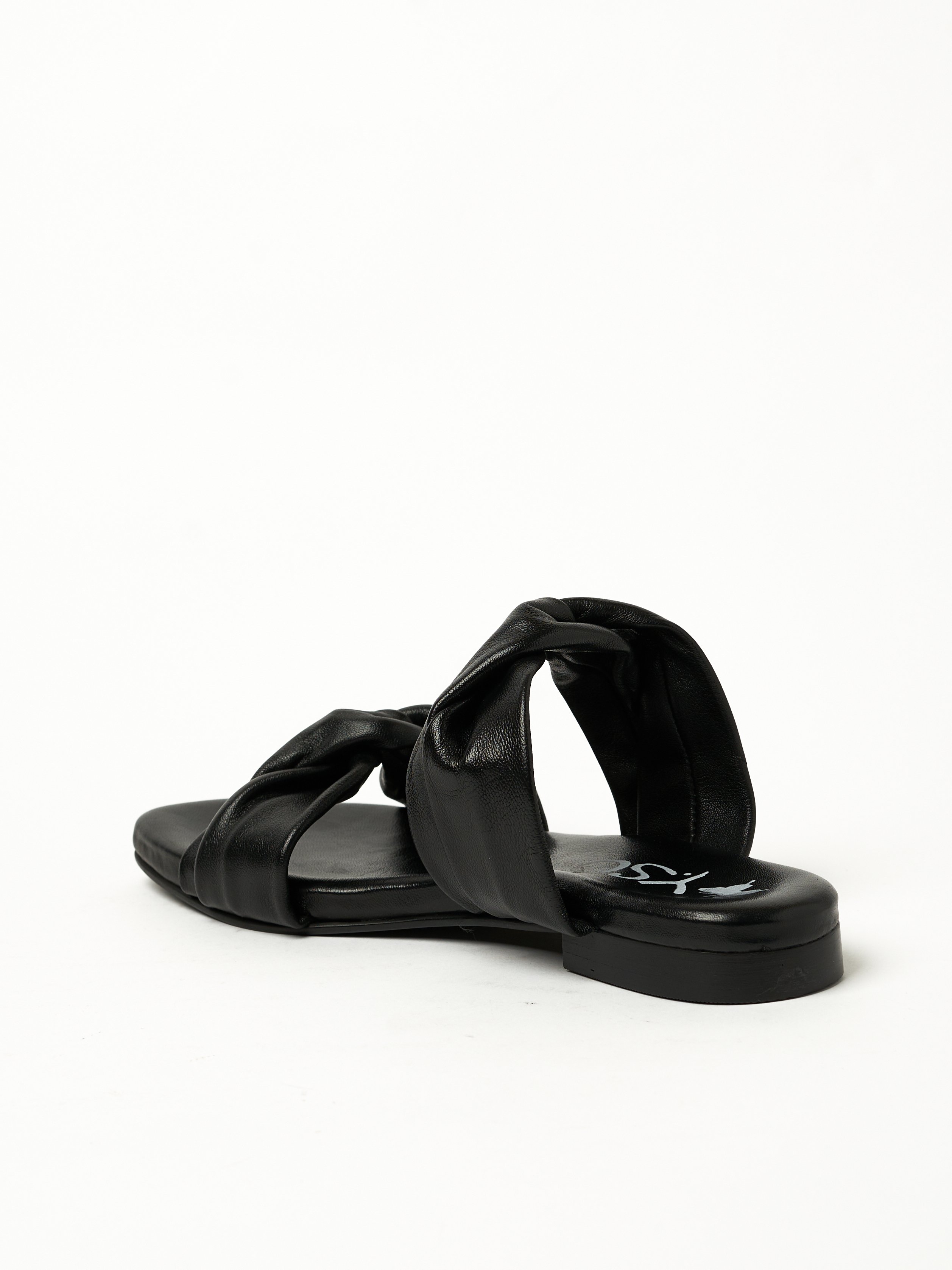 Black Flat Slip-On Sandals