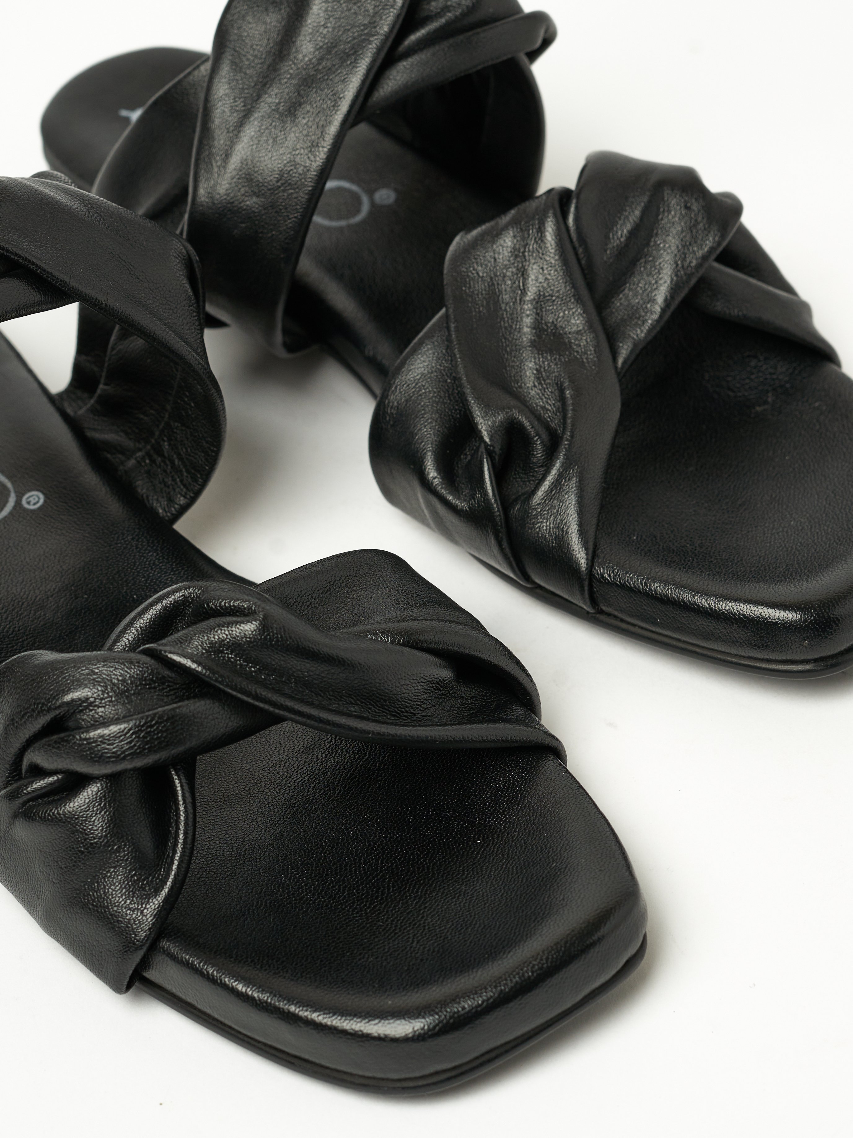 Black Flat Slip-On Sandals