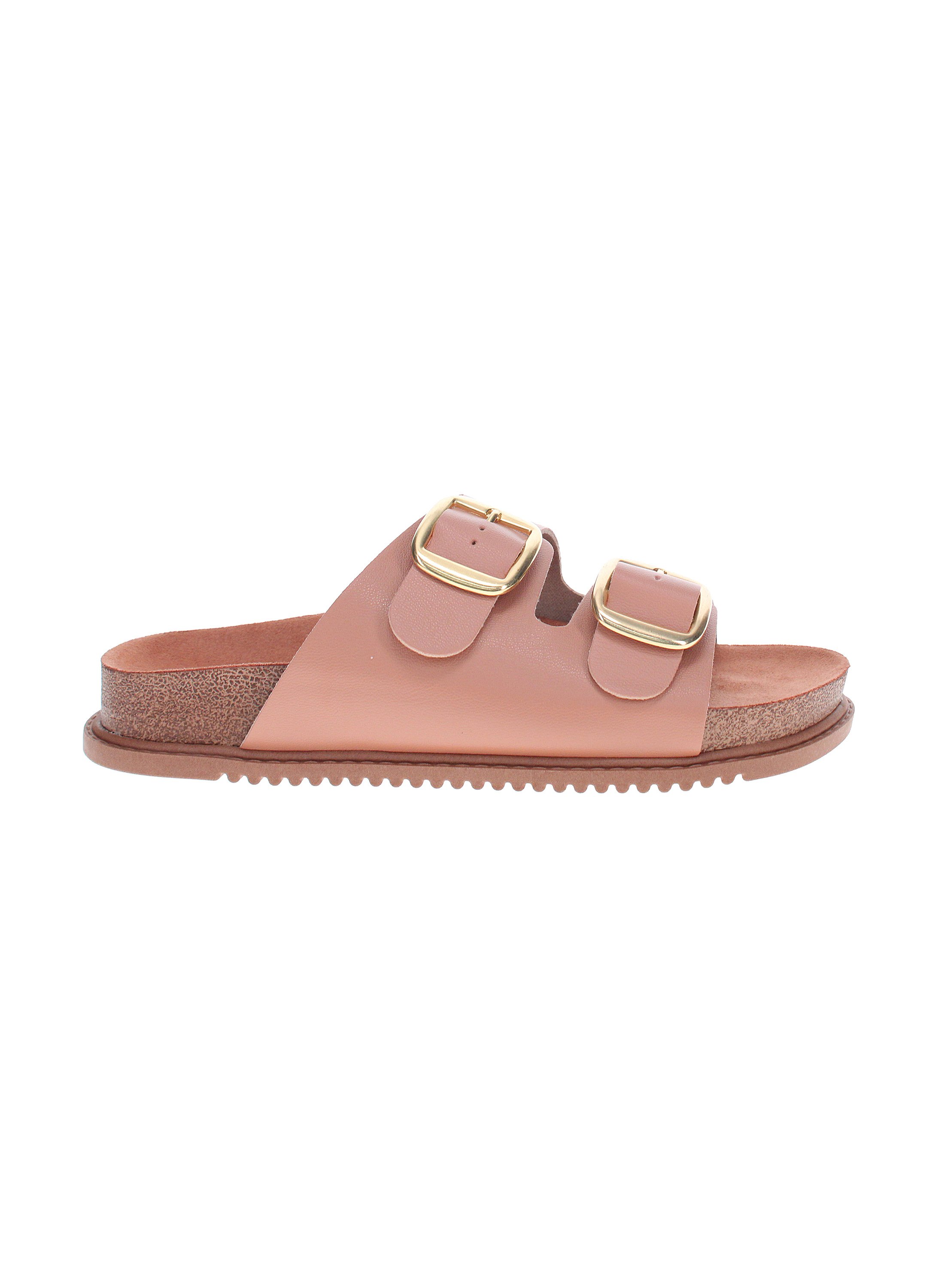 Nude Slip On Flat Sandals