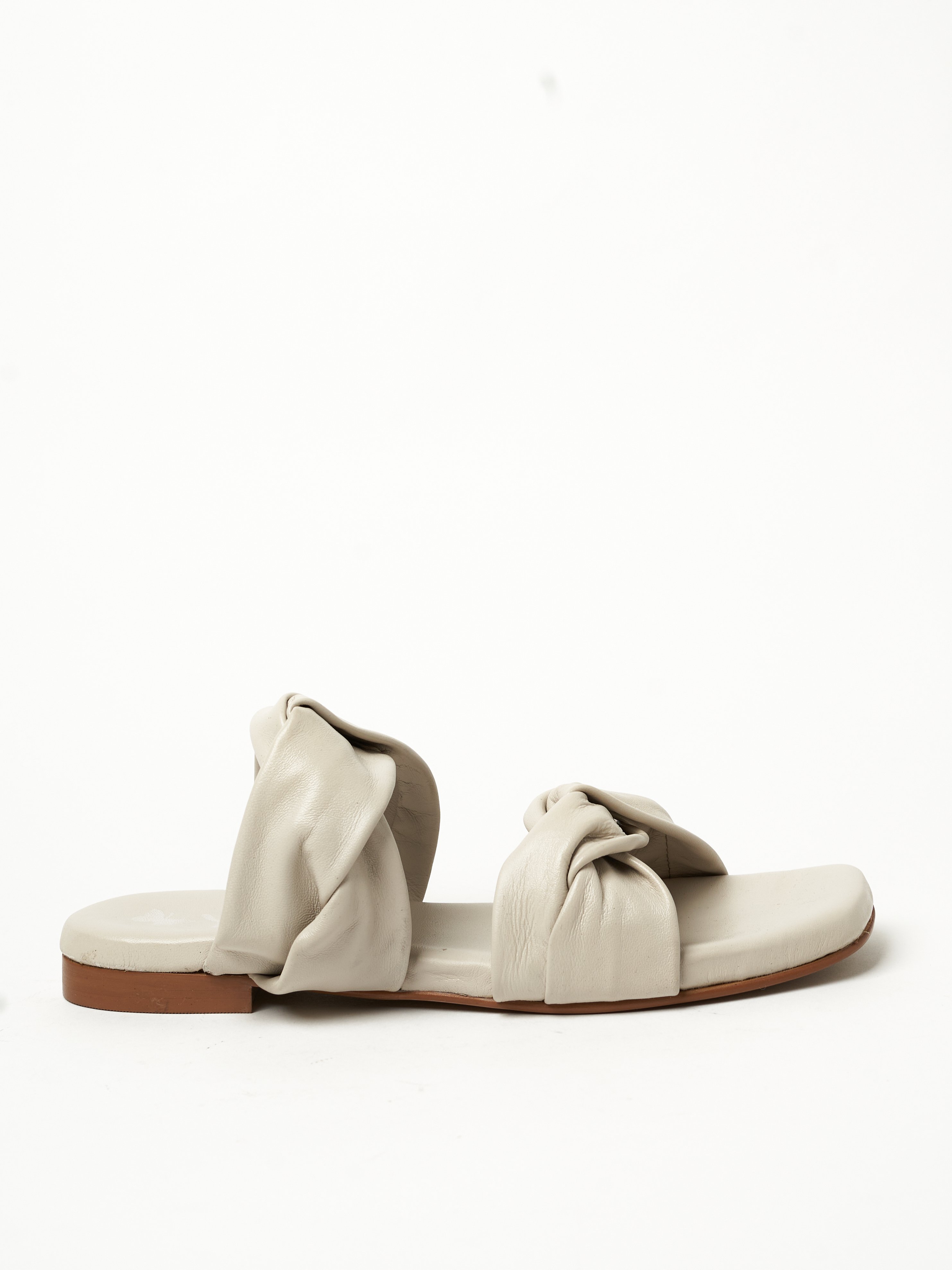 Cream Flat Slip-On Sandals