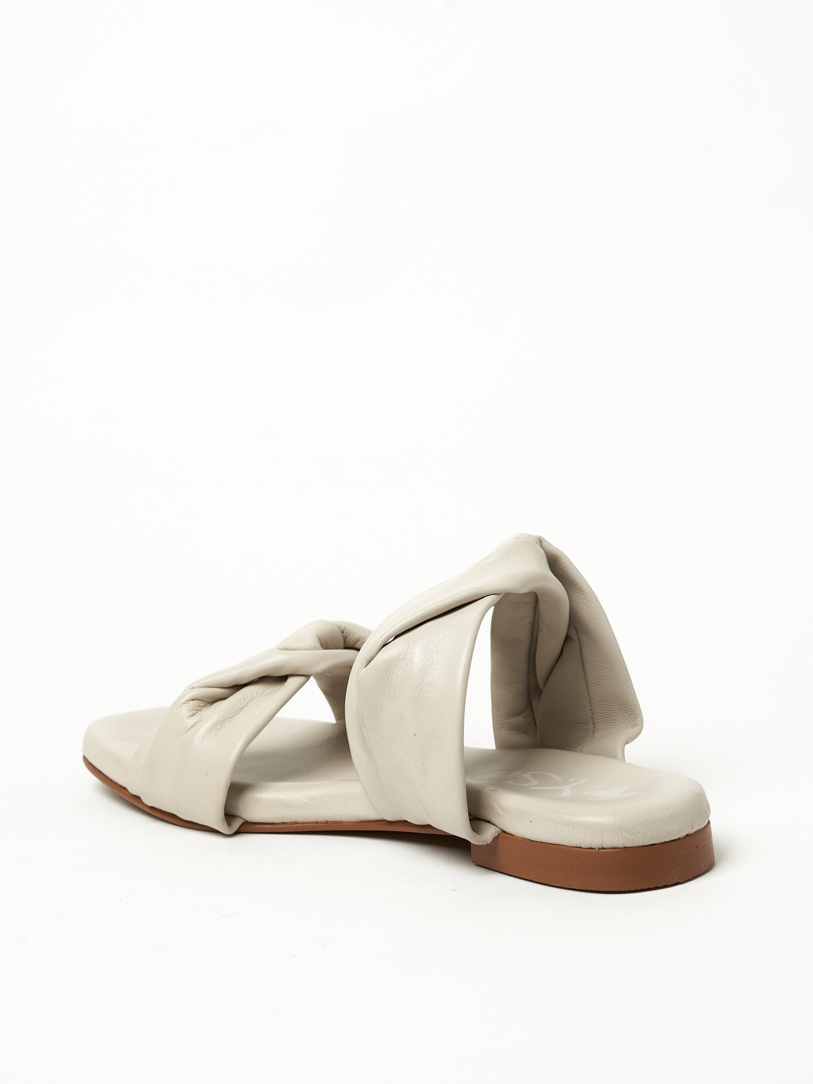 Cream Flat Slip-On Sandals