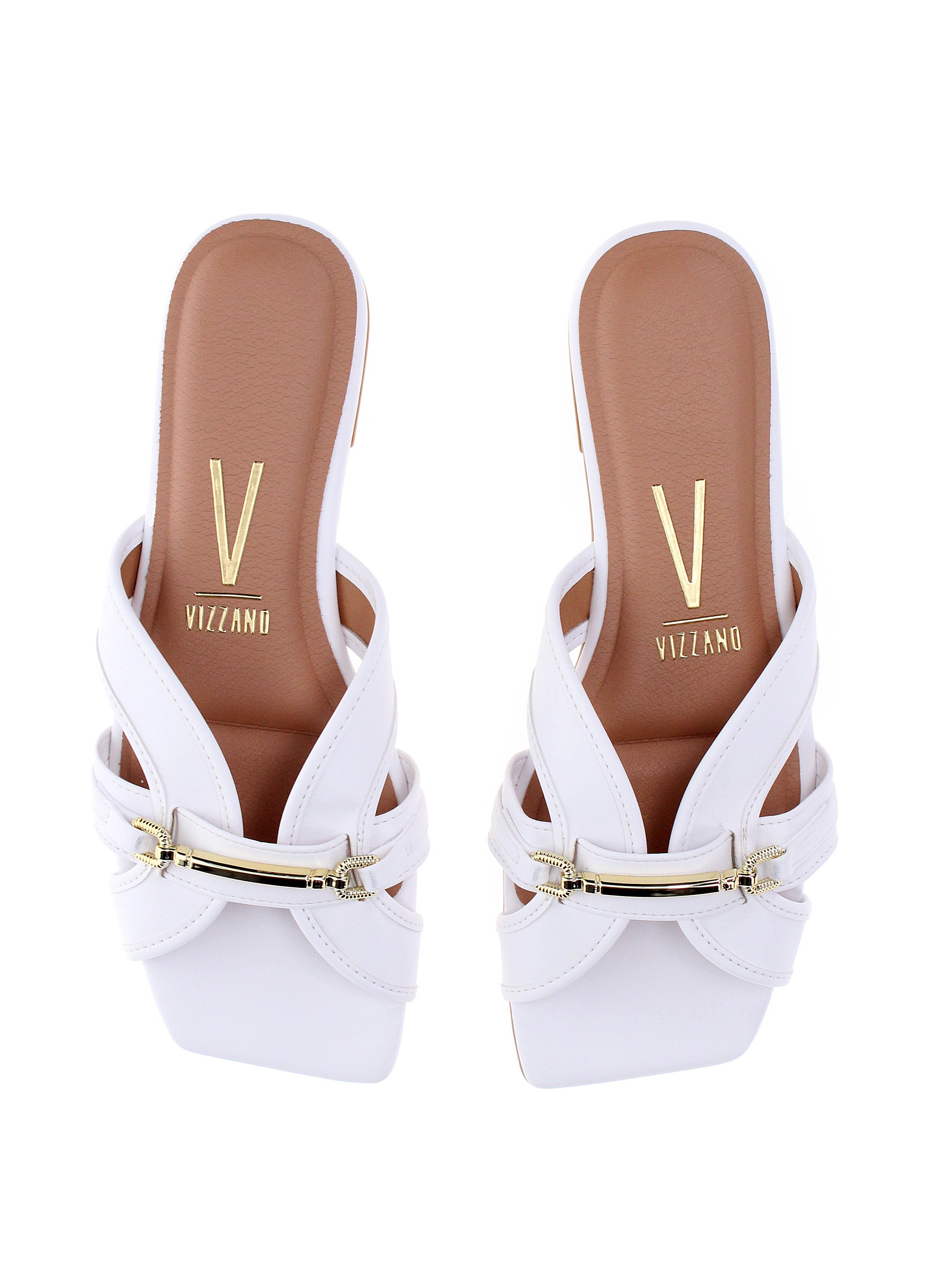 White Slip-On Flat Sandals