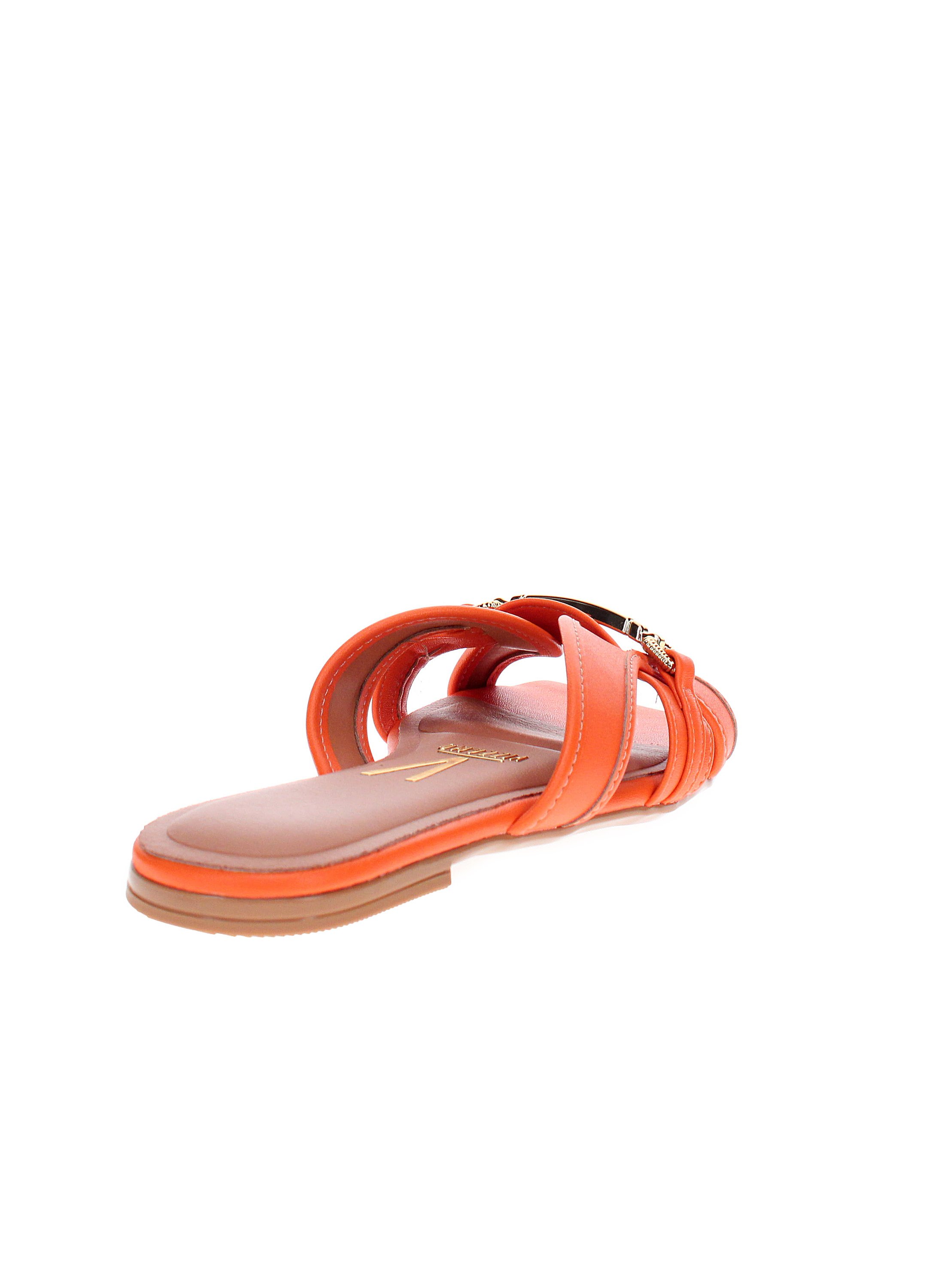 Orange Slip-On Flat Sandals