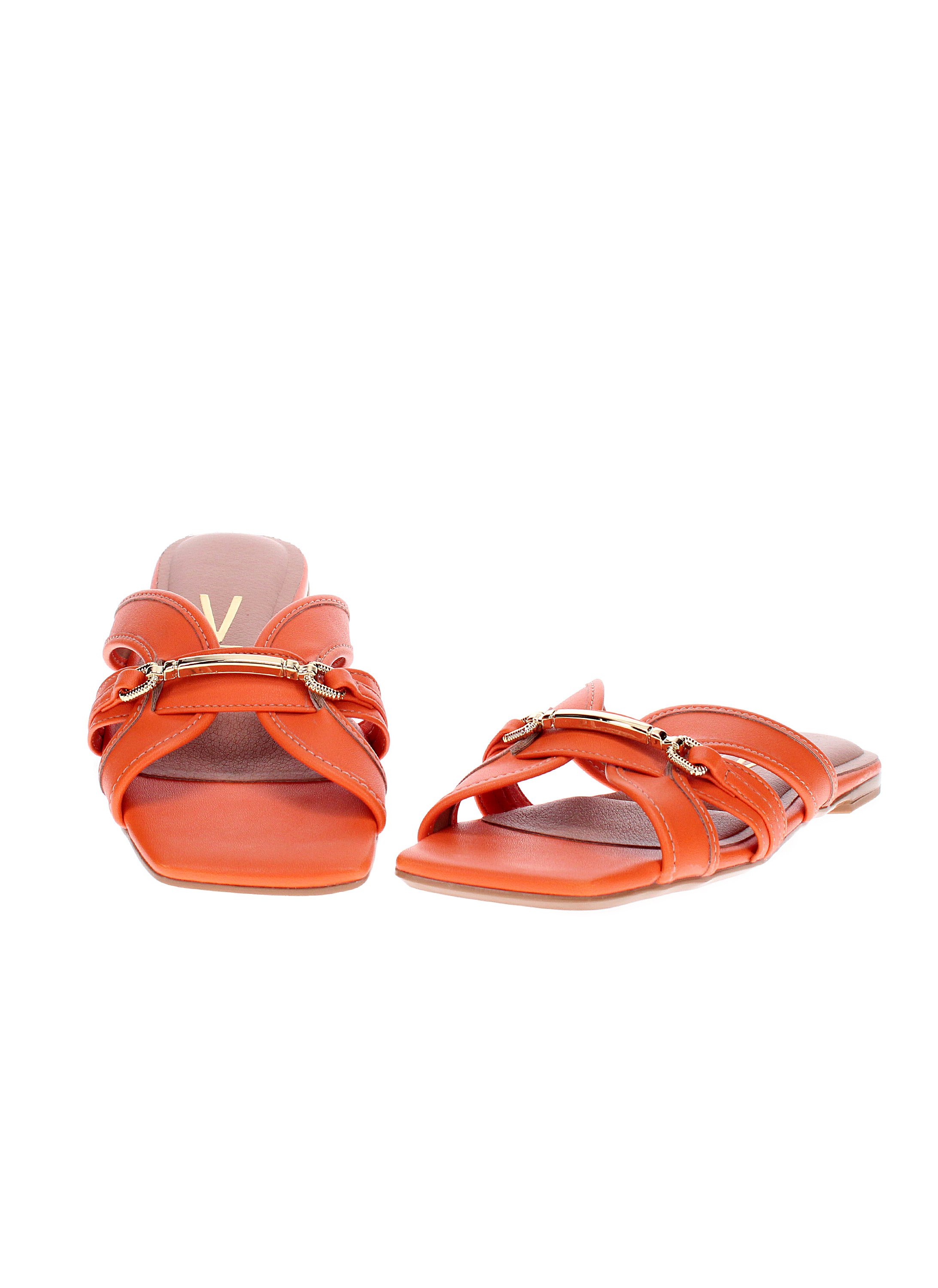 Orange Slip-On Flat Sandals