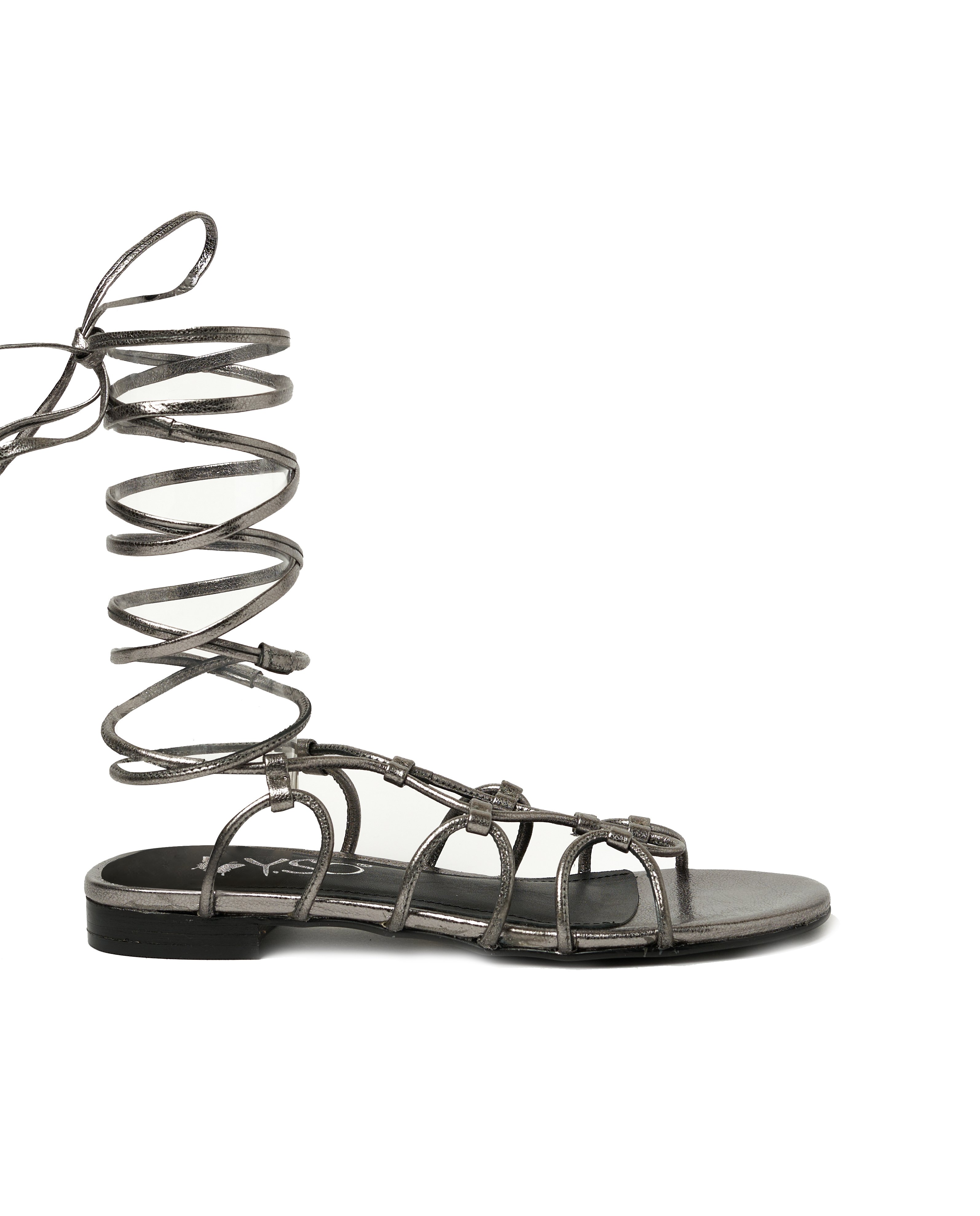 Grey Gladiator Flat Sandals