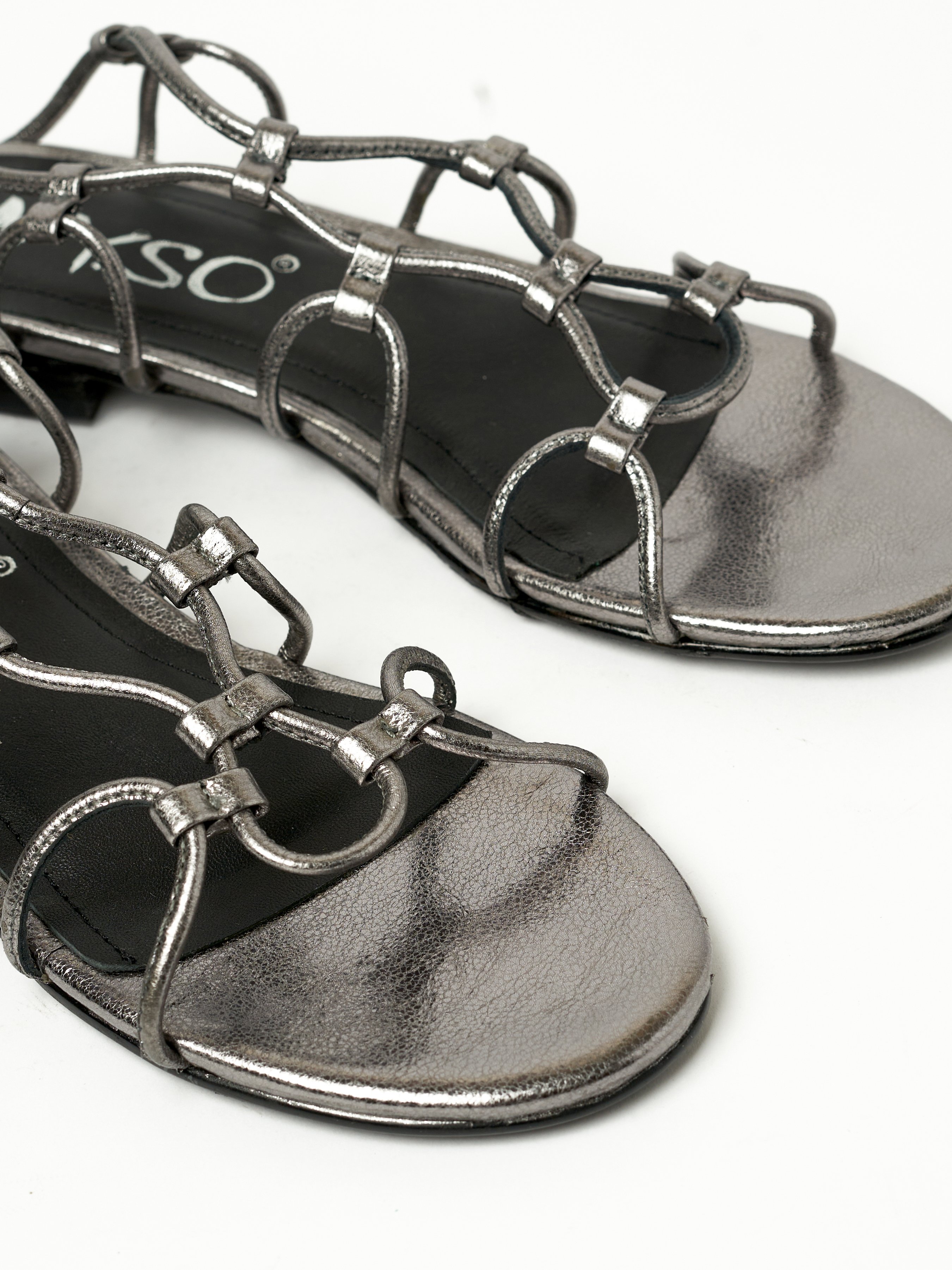 Grey Gladiator Flat Sandals