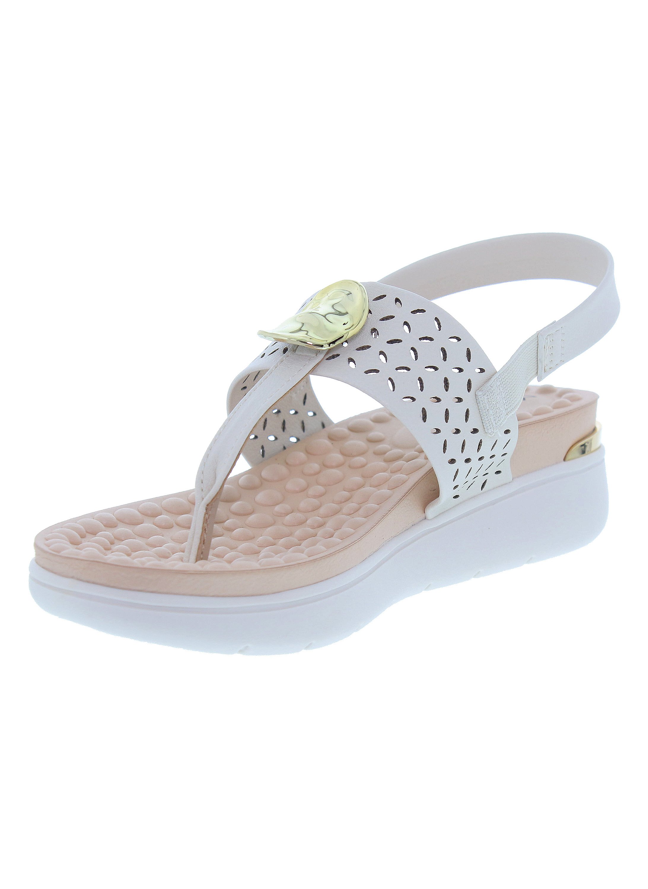 Off-White Slip-On Flat Sandals with Back Strap