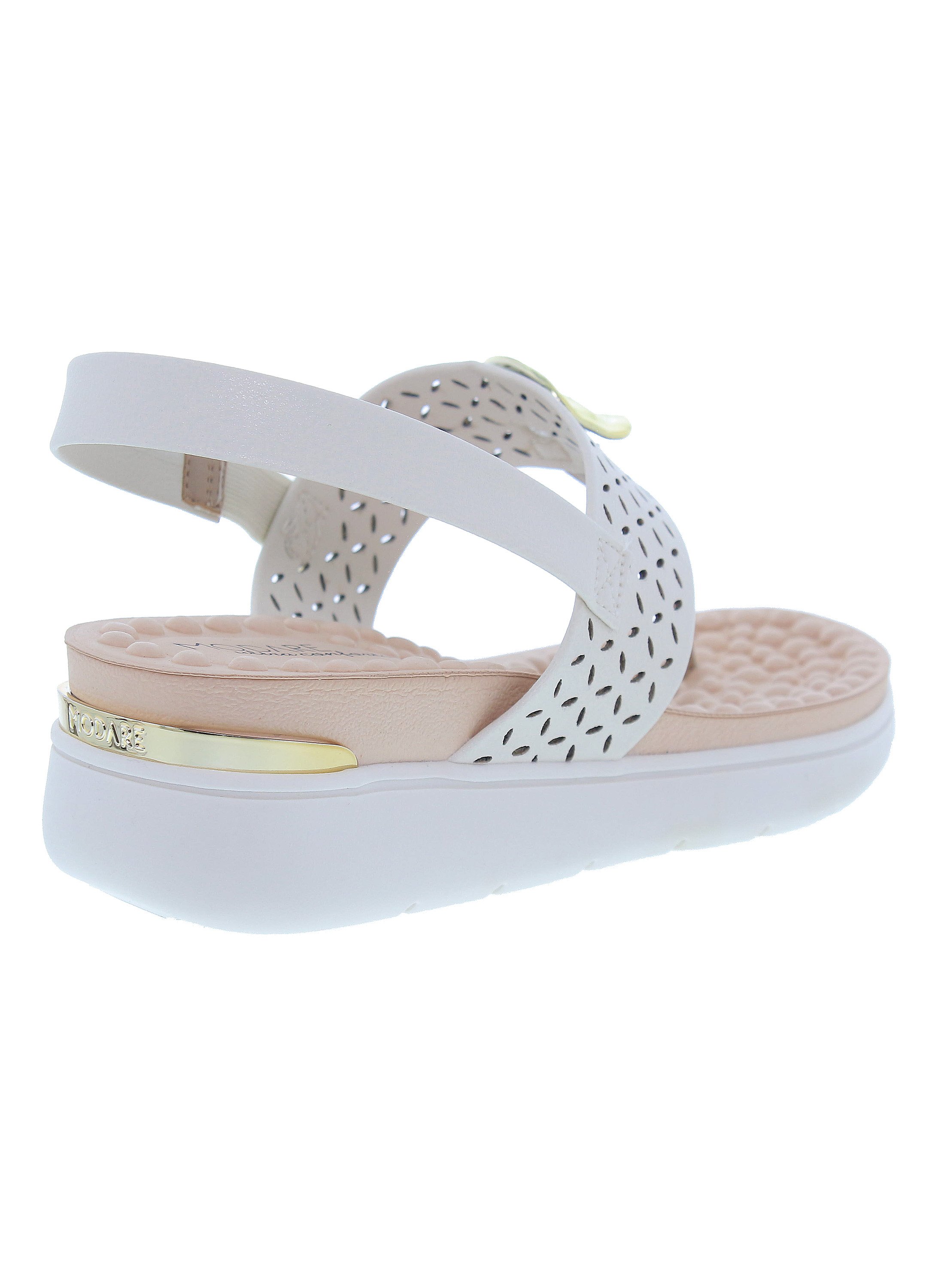 Off-White Slip-On Flat Sandals with Back Strap
