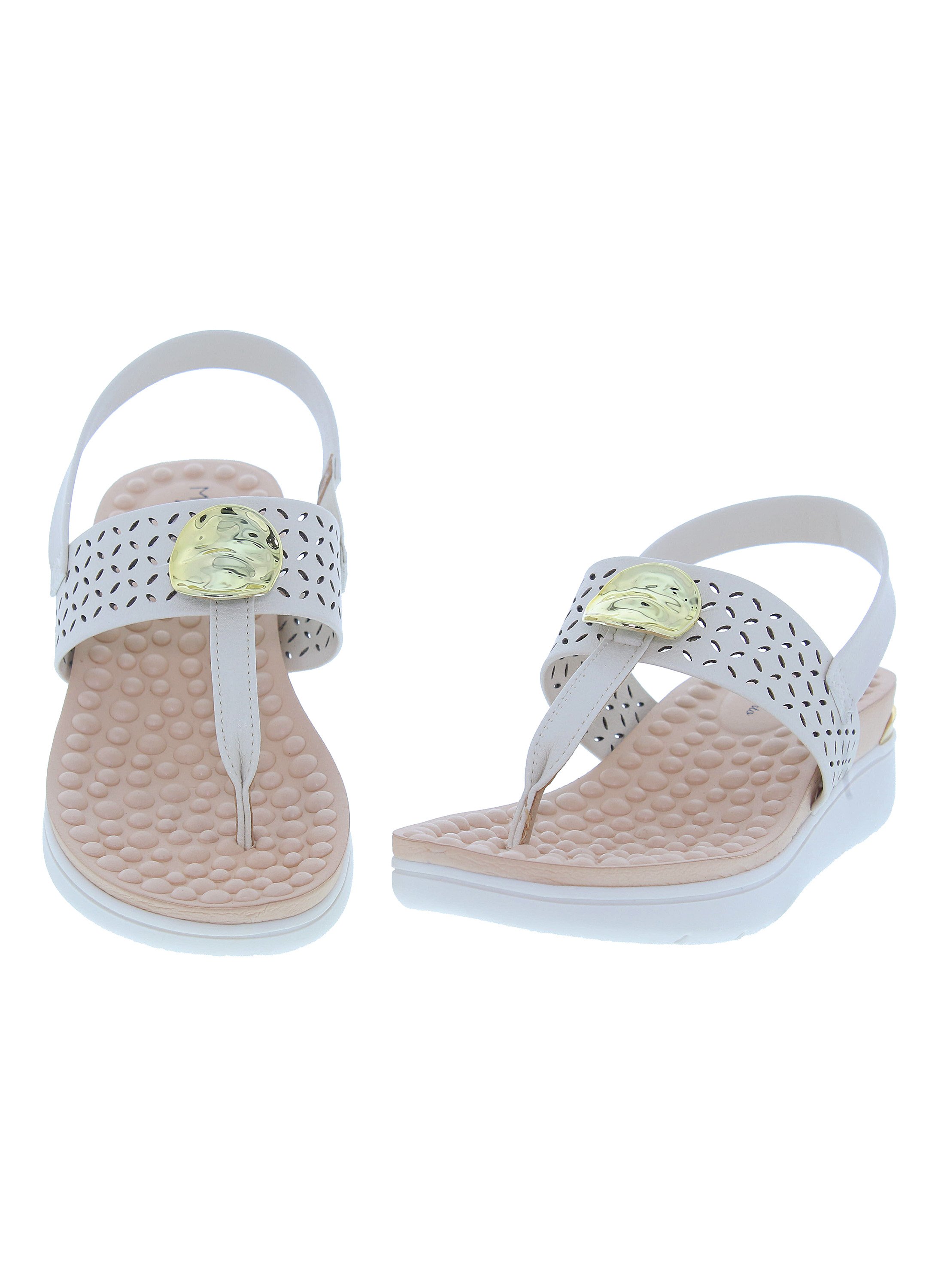 Off-White Slip-On Flat Sandals with Back Strap