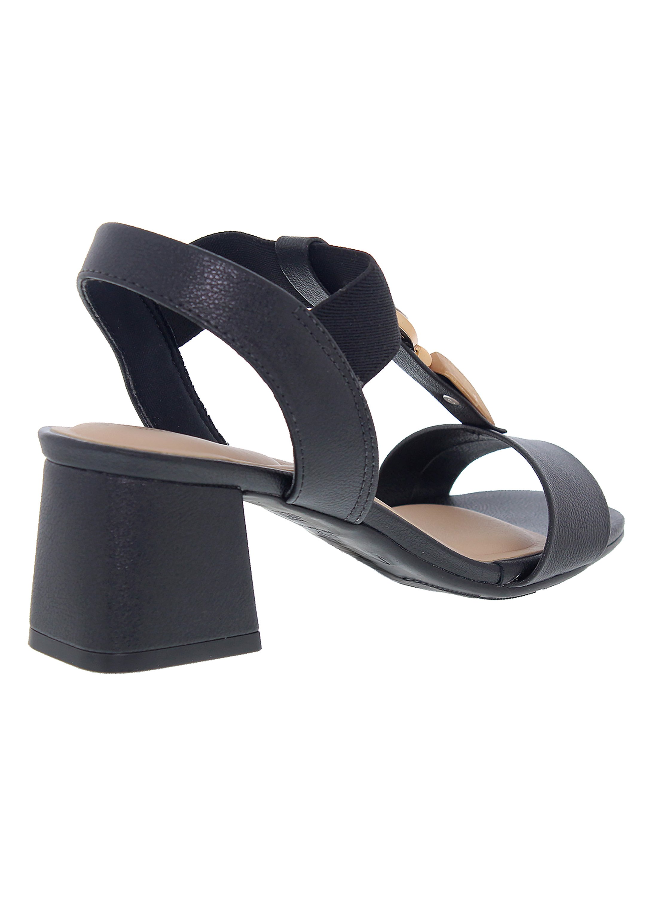 Black Slip-On Flat Sandals with Back Strap