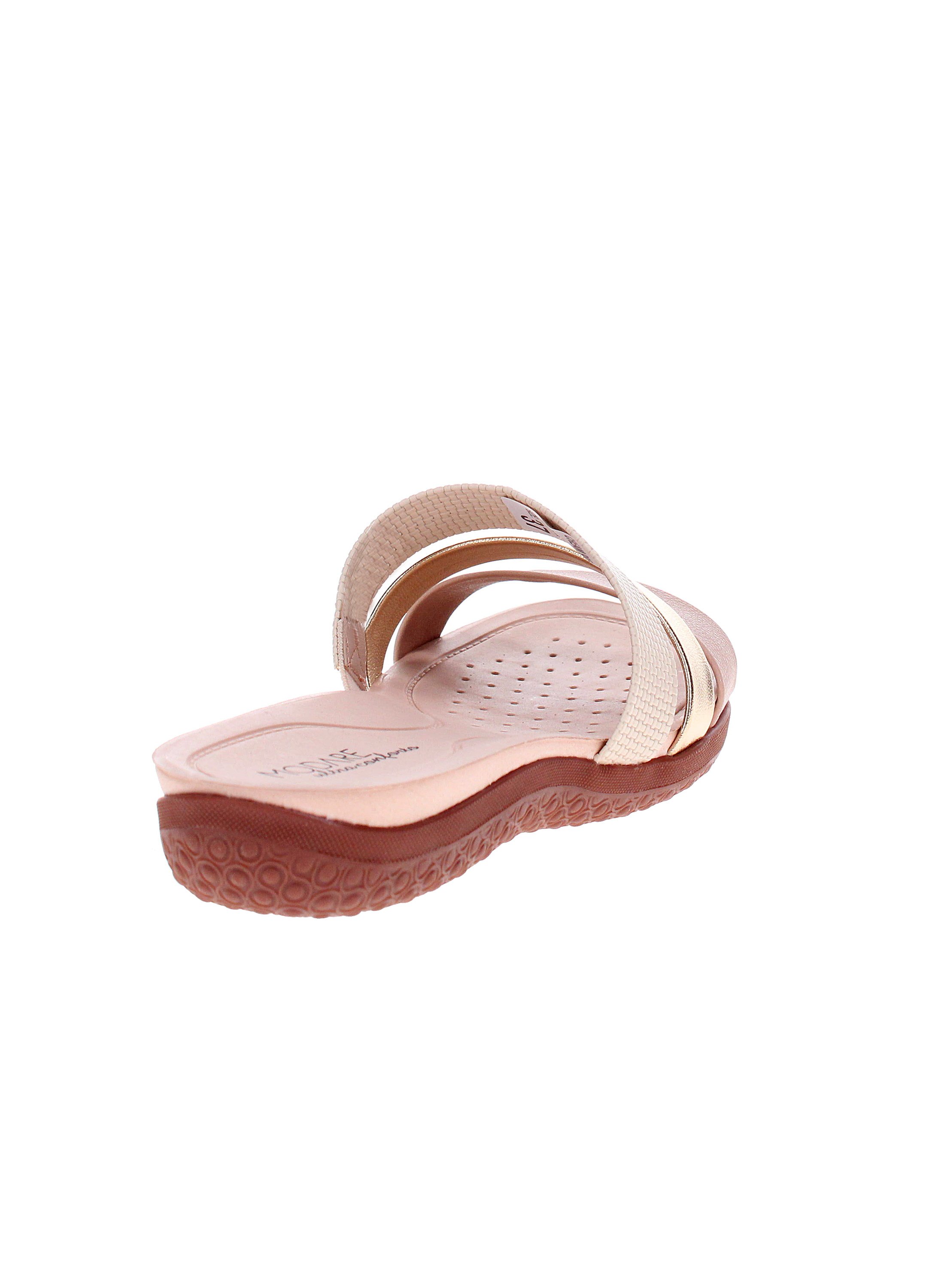 Beige Slip-On Flat Sandals