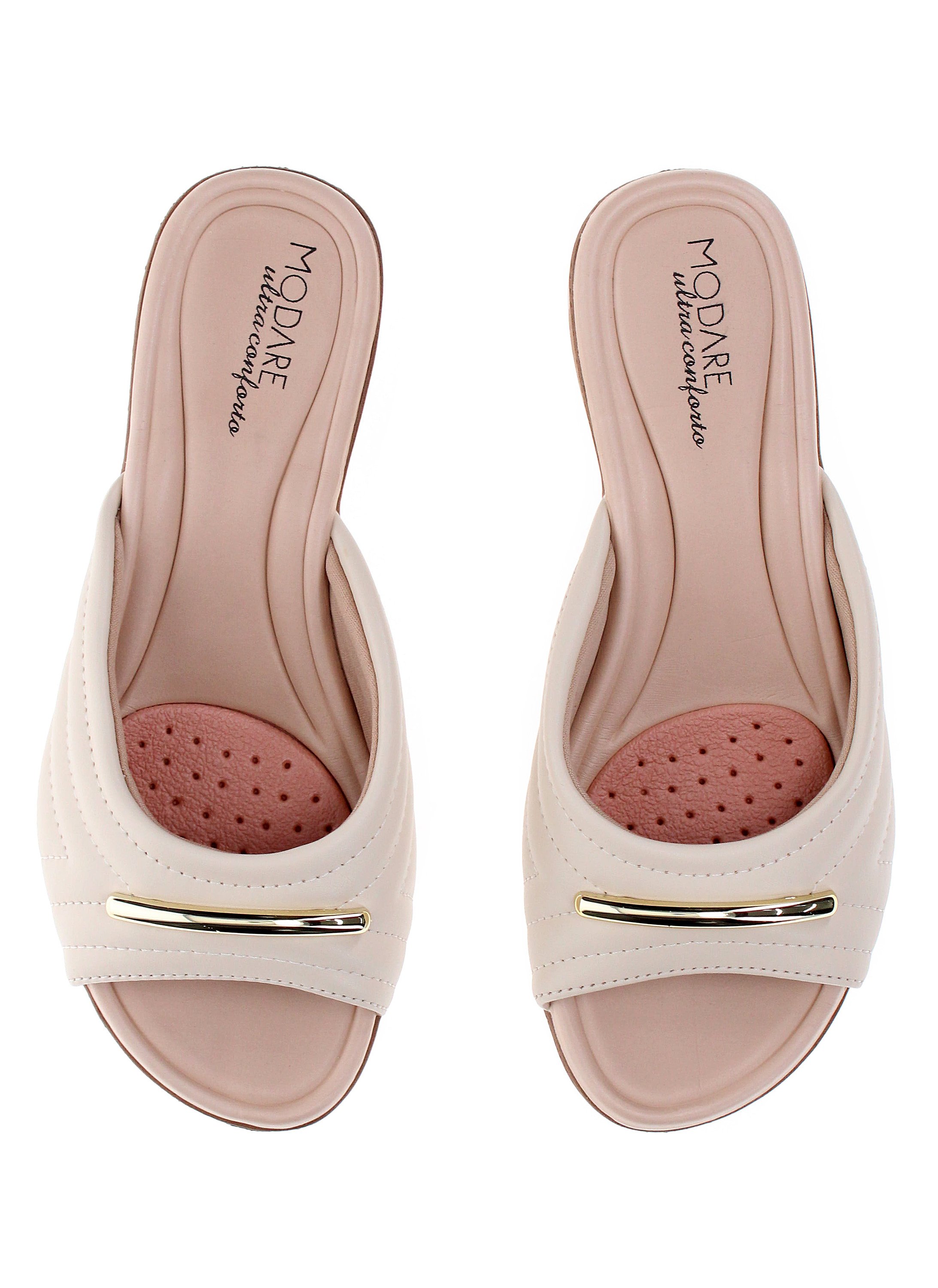 Beige Slip-On Flat Sandals