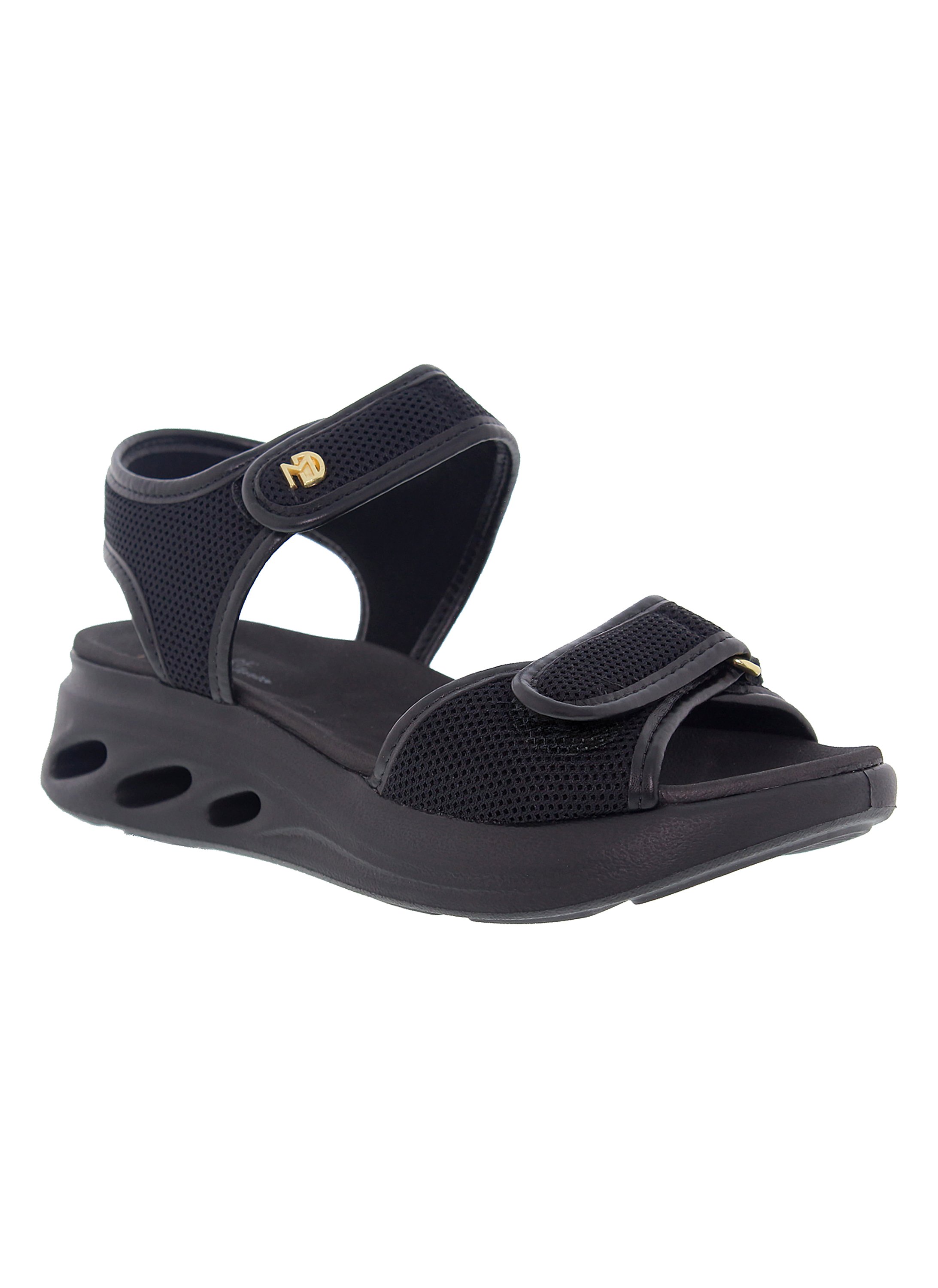 Black Slip-On Flat Sandals and Secure Fit