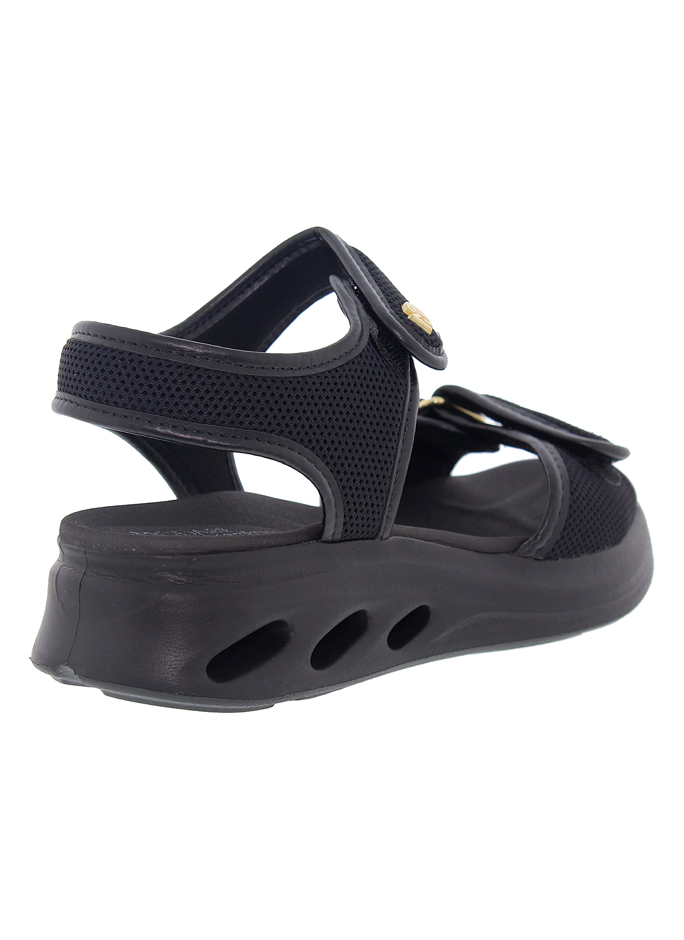 Black Slip-On Flat Sandals and Secure Fit