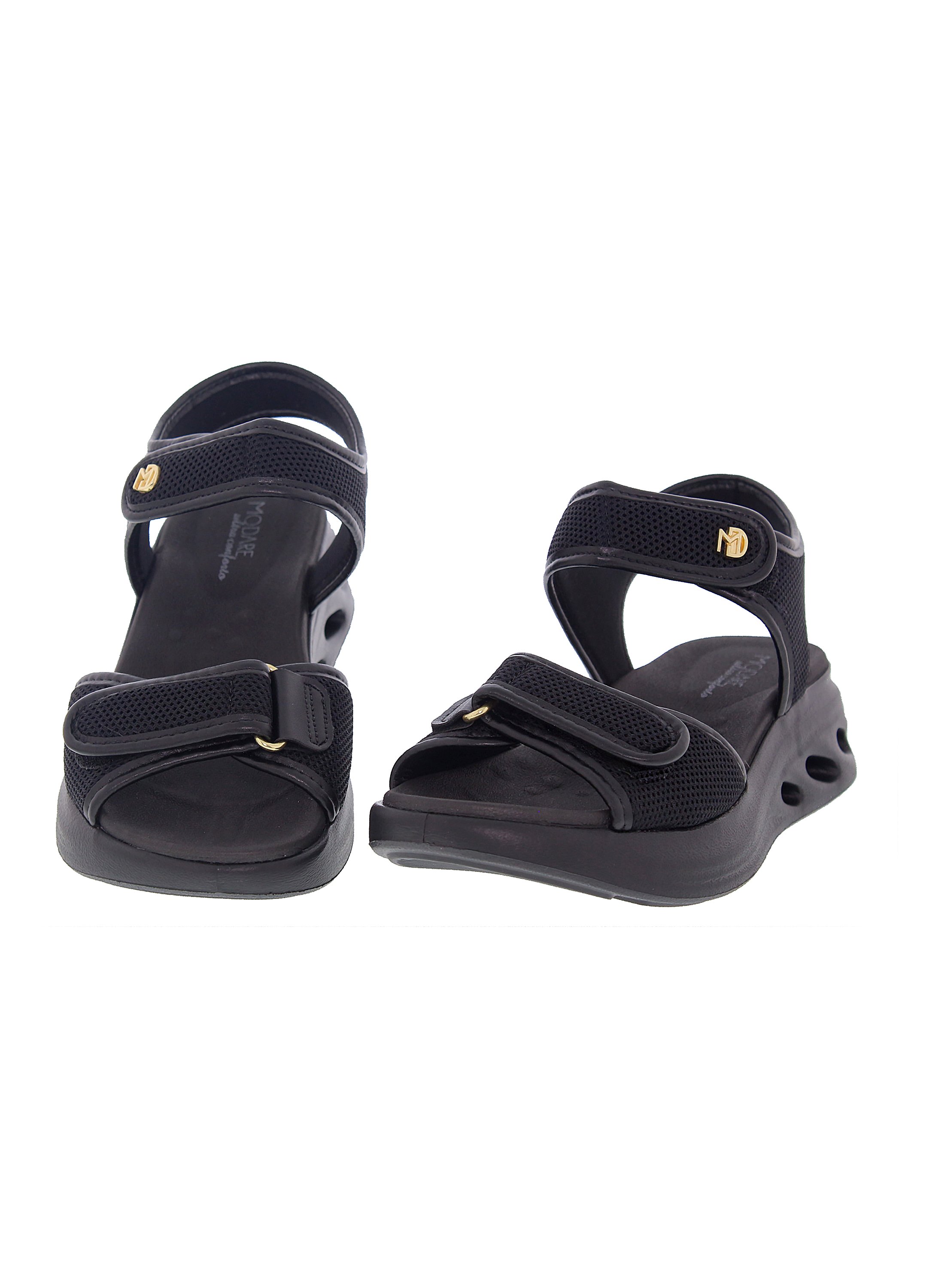 Black Slip-On Flat Sandals and Secure Fit