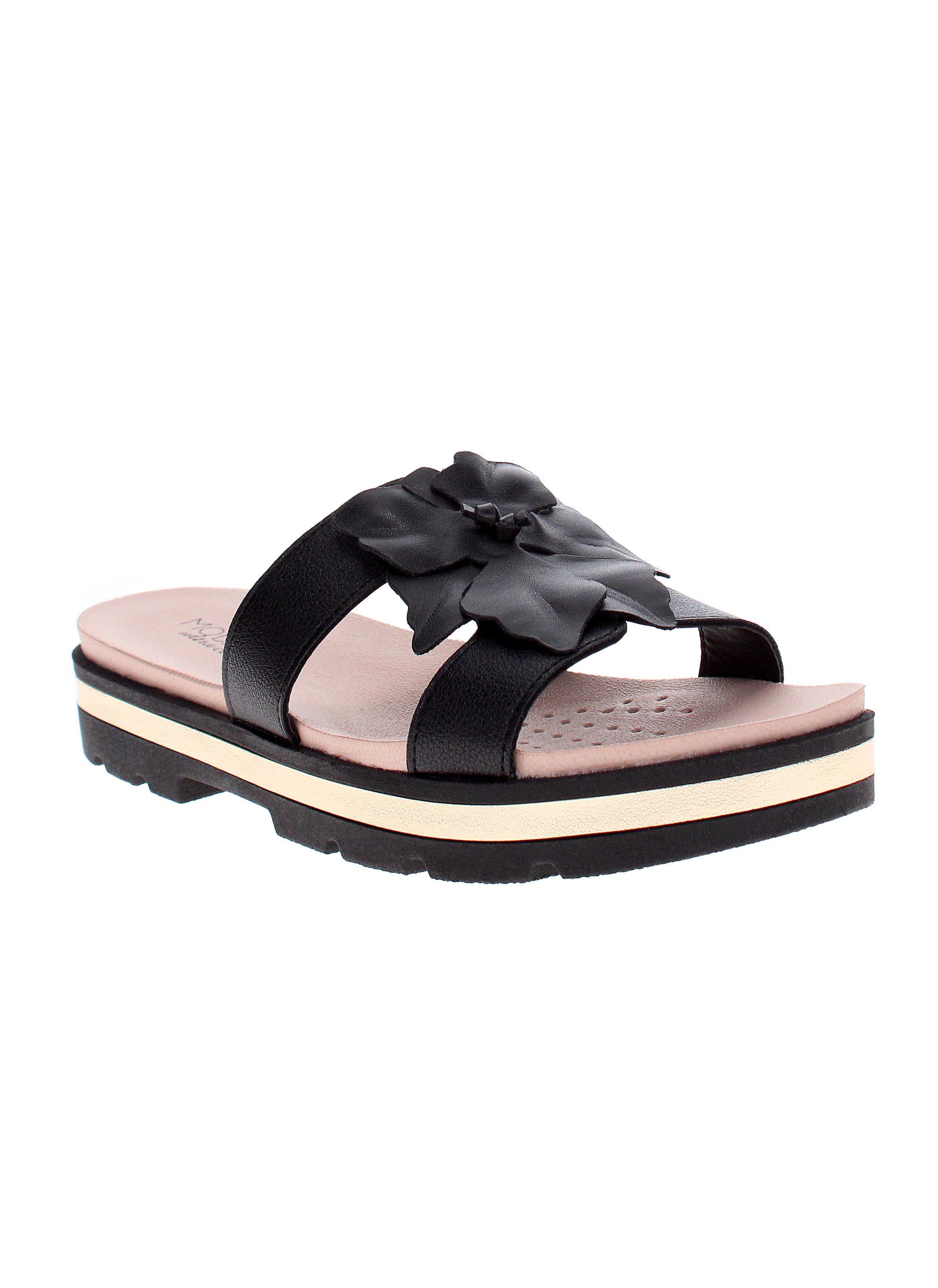 Stylish Black Slip-On Flat Sandals