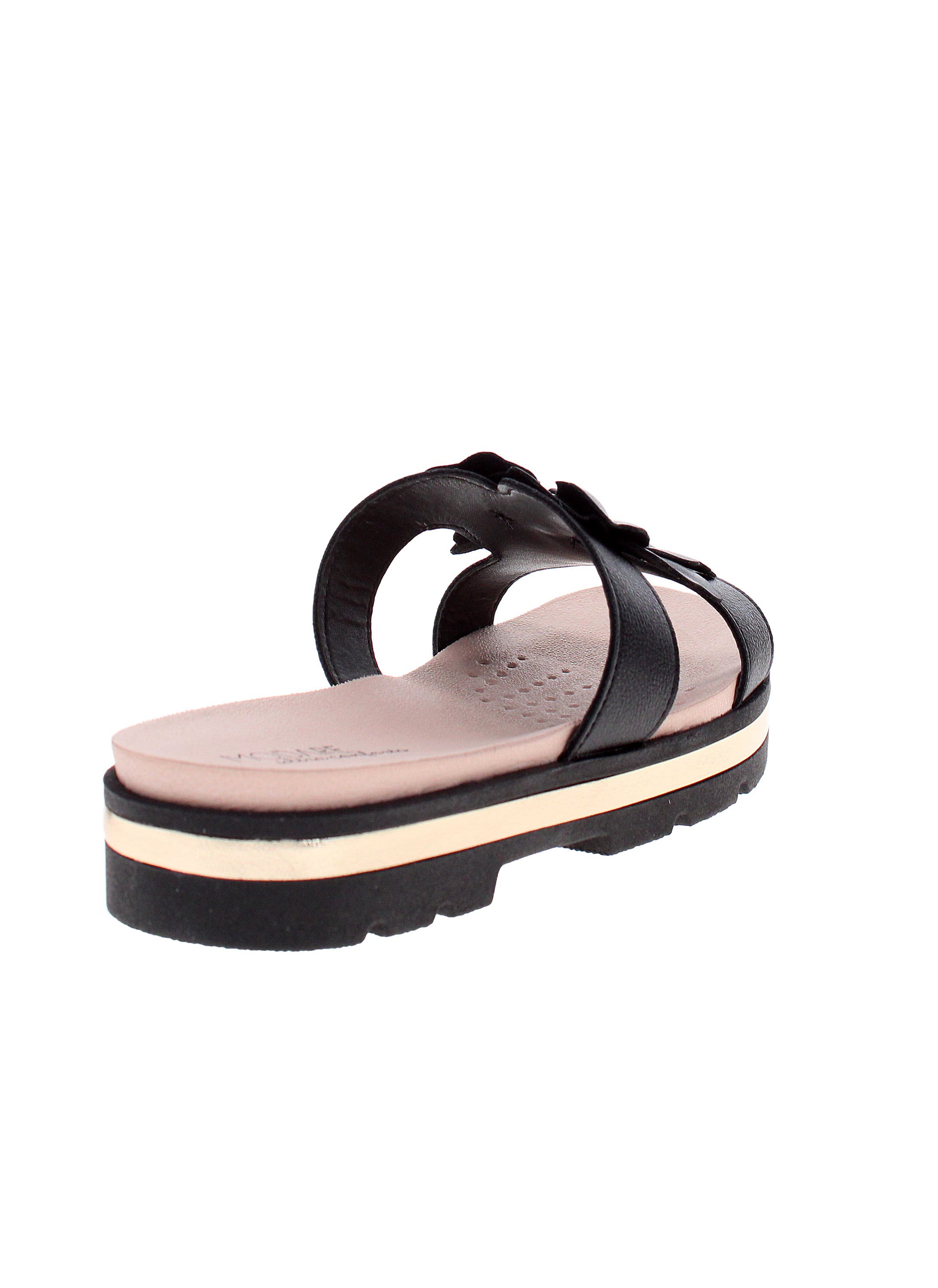 Stylish Black Slip-On Flat Sandals