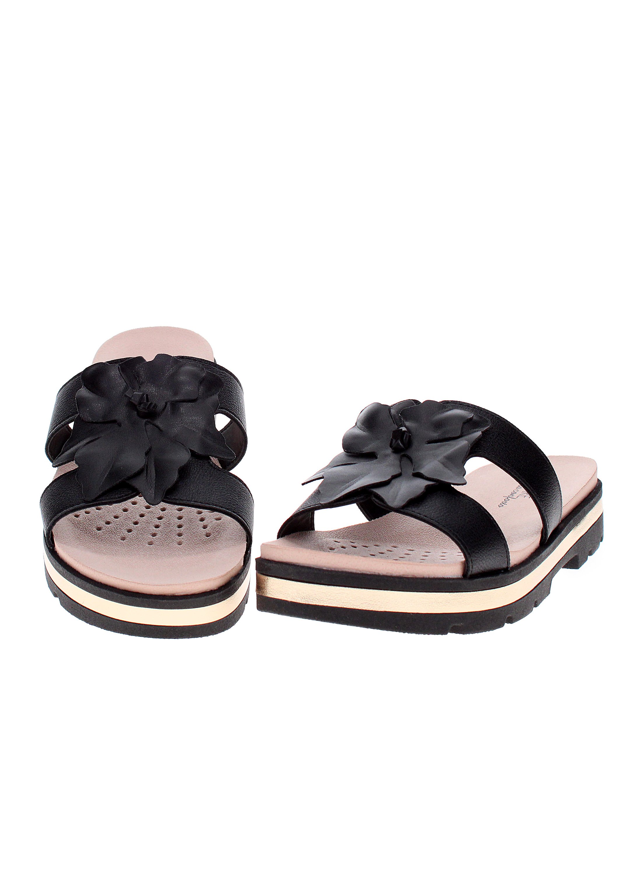 Stylish Black Slip-On Flat Sandals