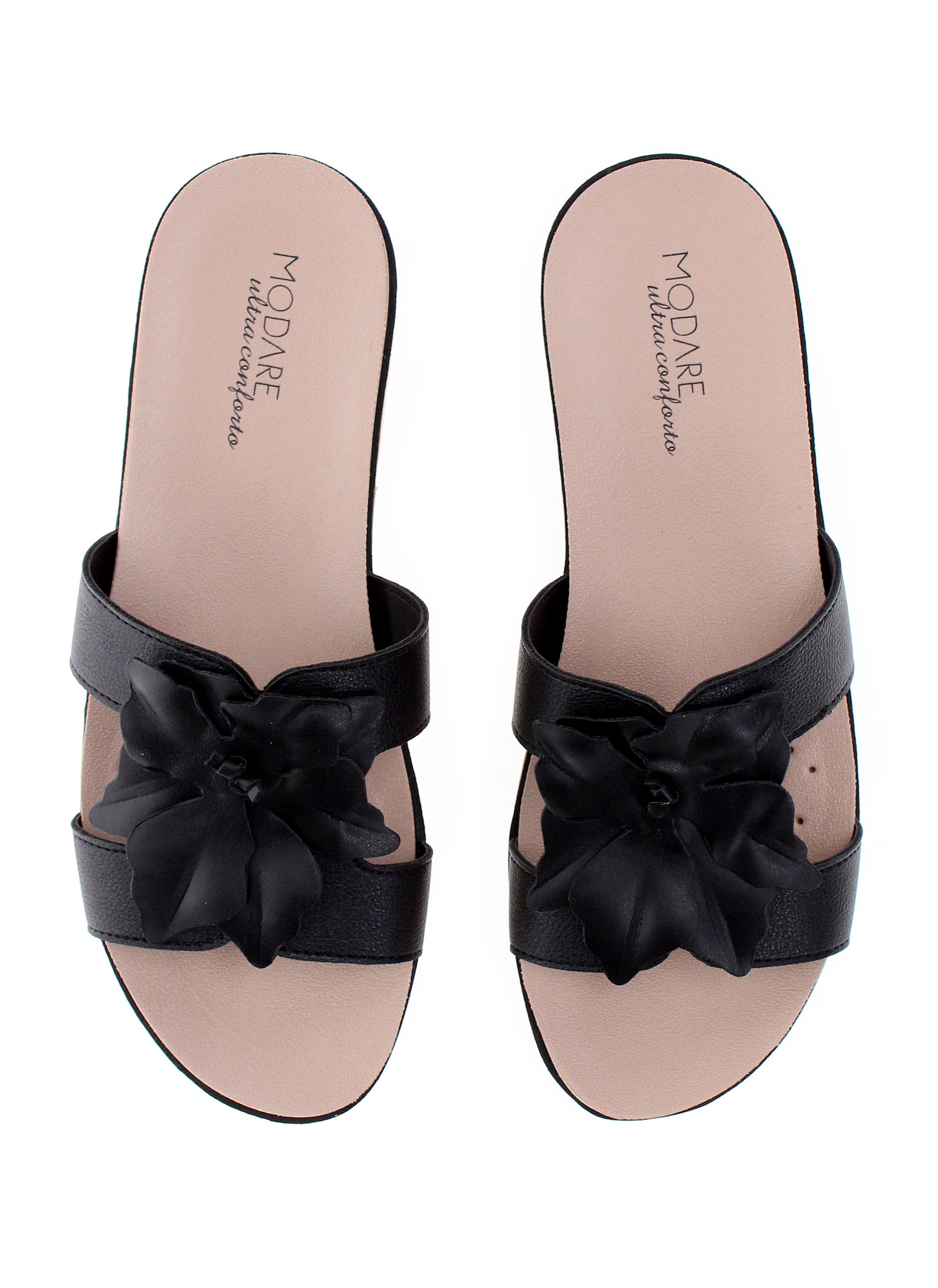 Stylish Black Slip-On Flat Sandals