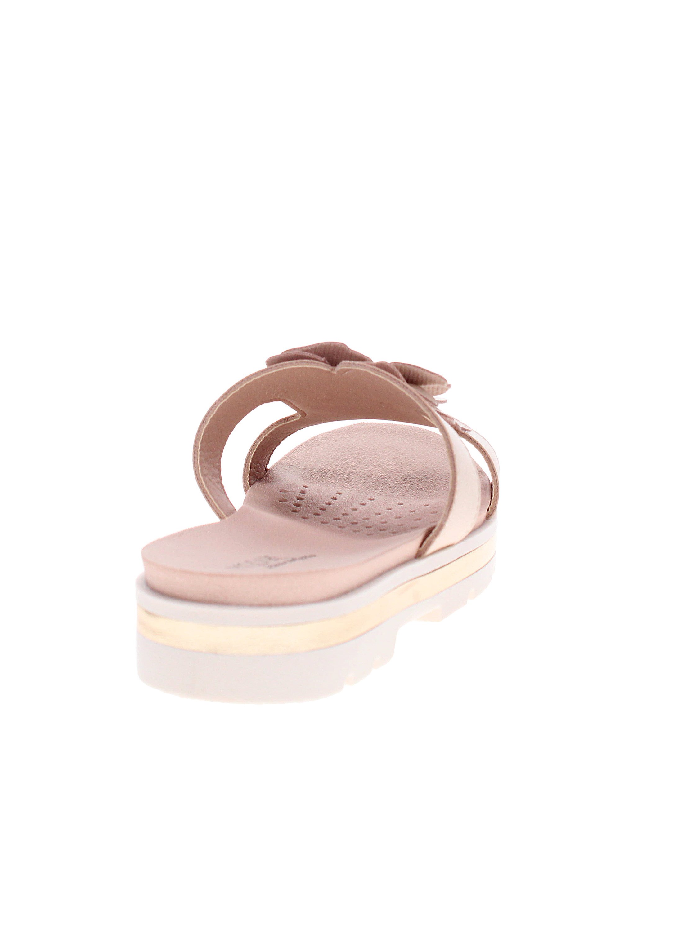 Beige Floral Slip-On Flat Sandals