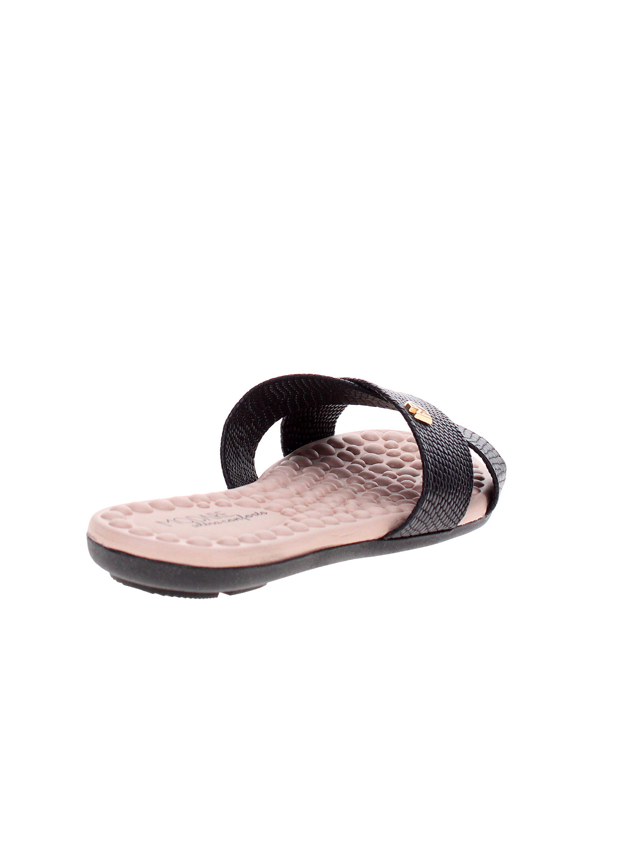 Black Slip-On Flat Sandals