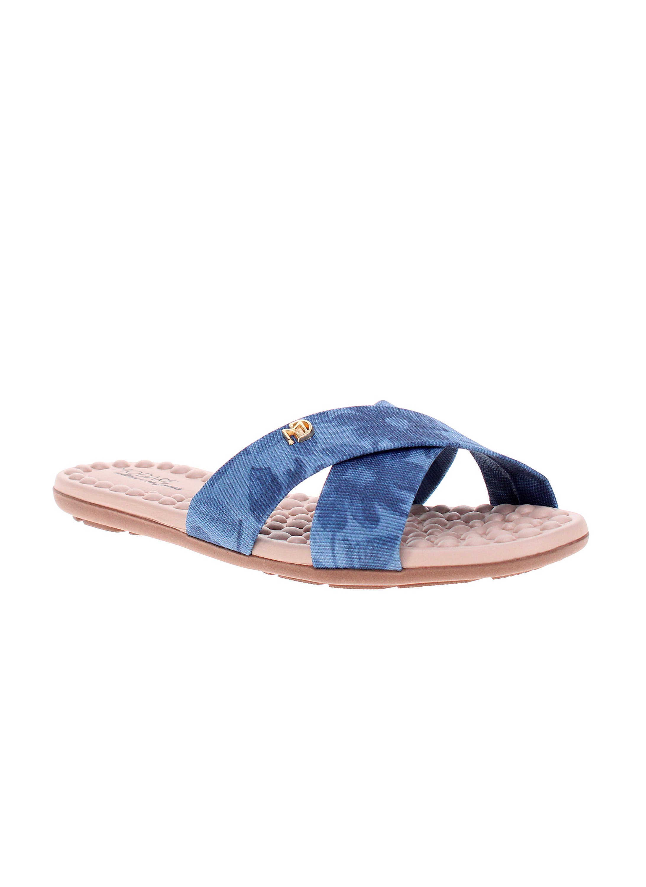 Navy Blue Slip-On Flat Sandals