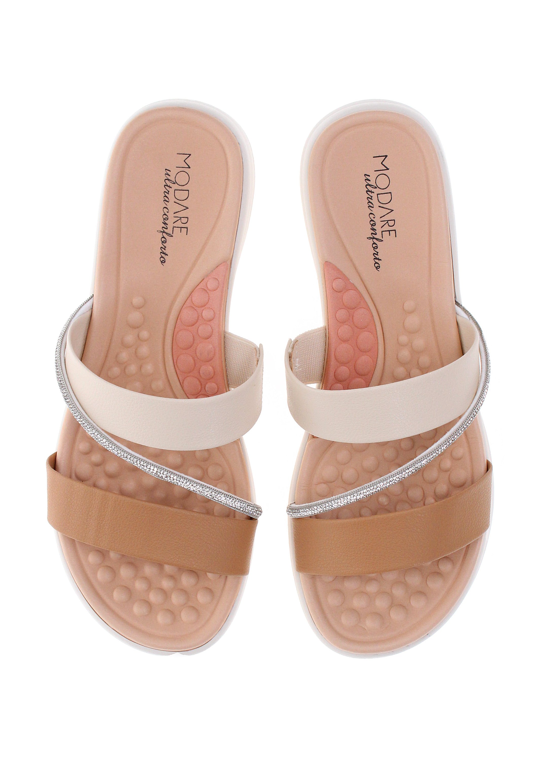 Tan Slip-On Flat Sandals