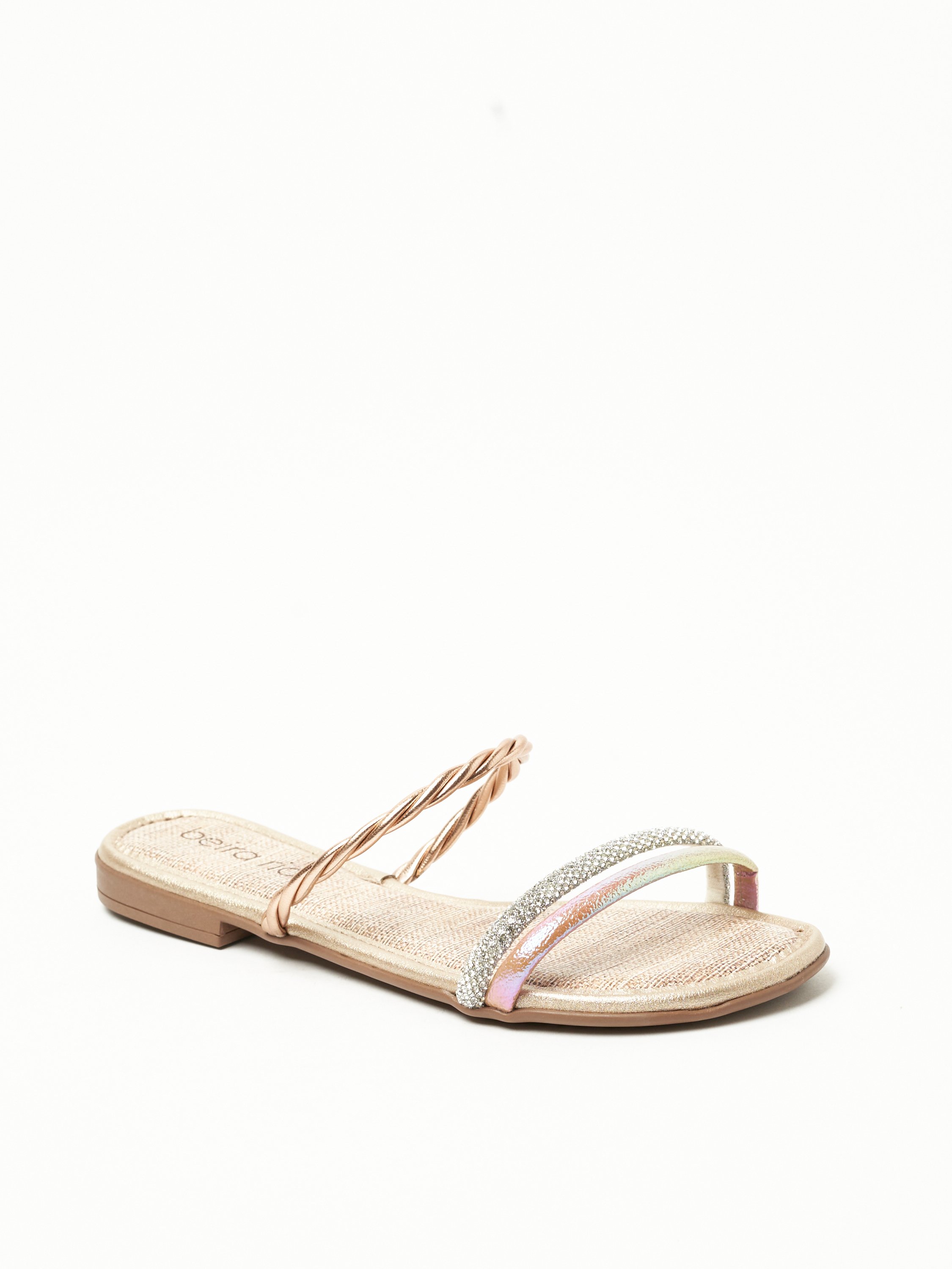 Nude Slip-On Flat Sandals