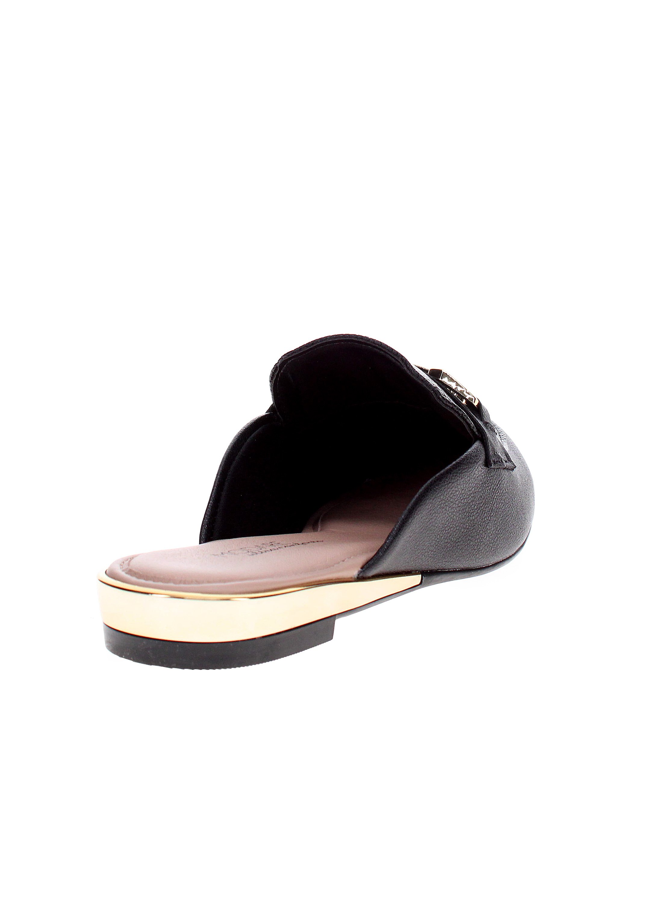 Black Flat Slip-On Mules