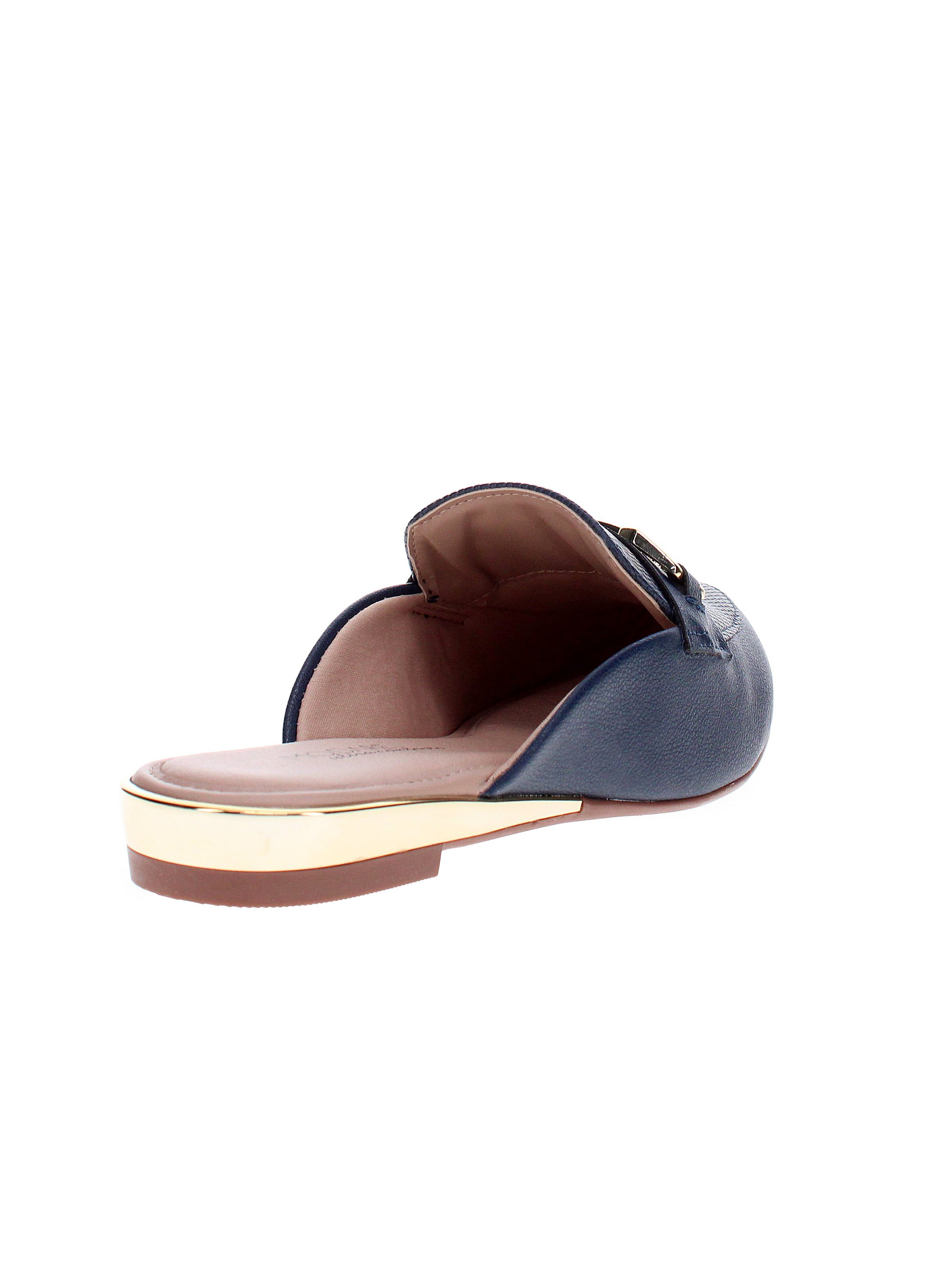 Navy Blue Flat Slip-On Mules