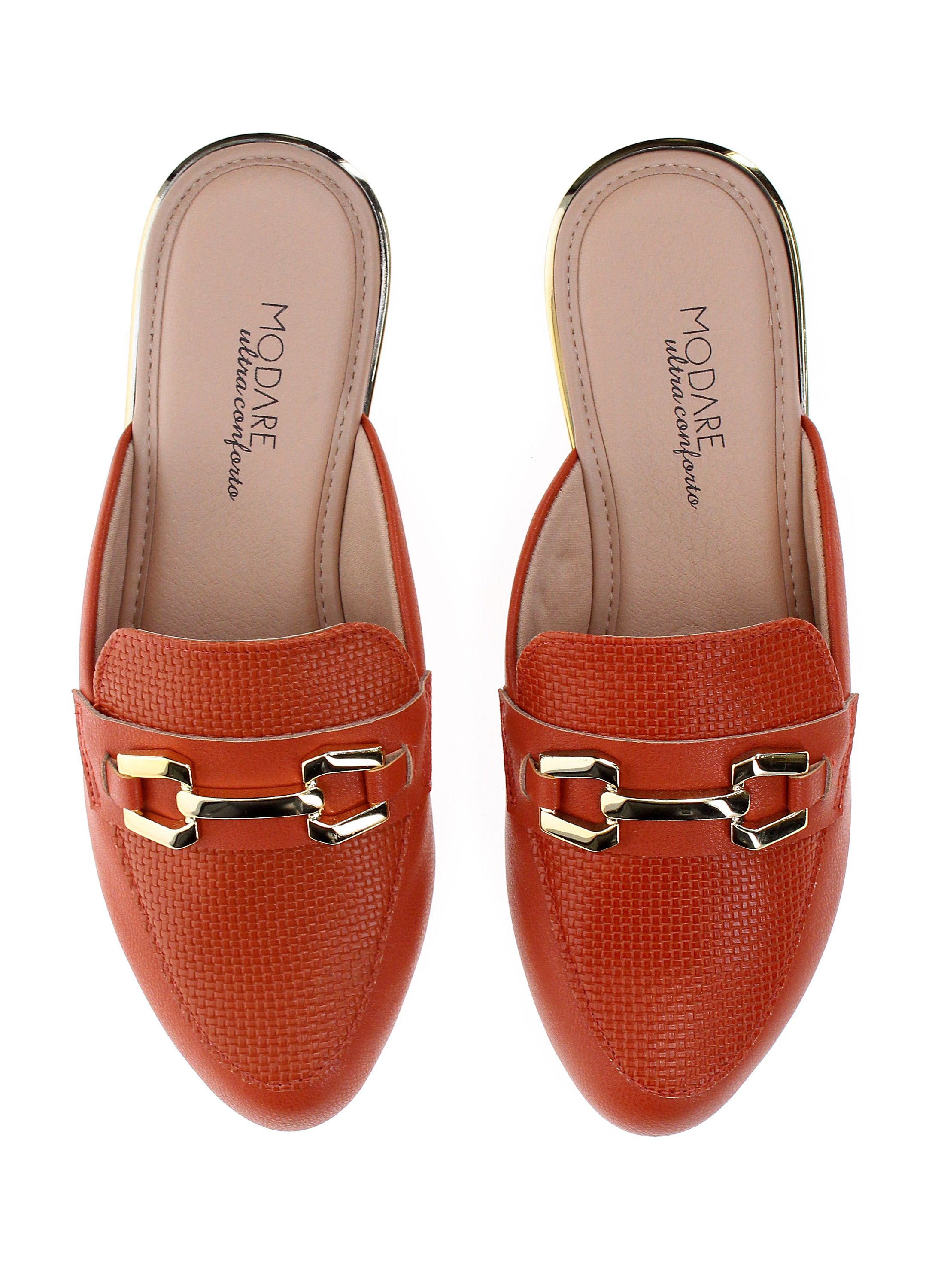 Brown Slip-On Flat Mules Everyday Footwear