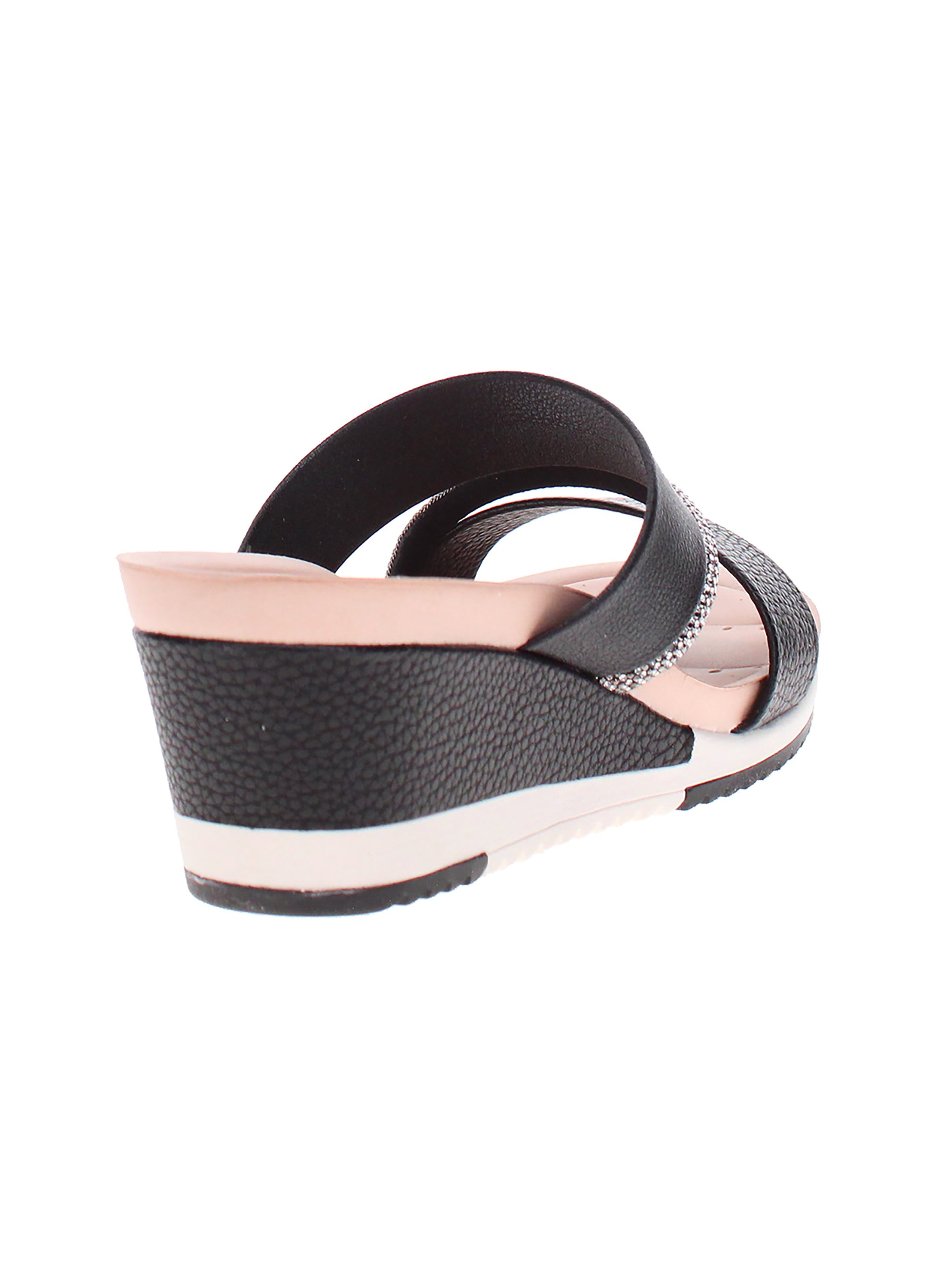 Black Slip-On Flat Sandals