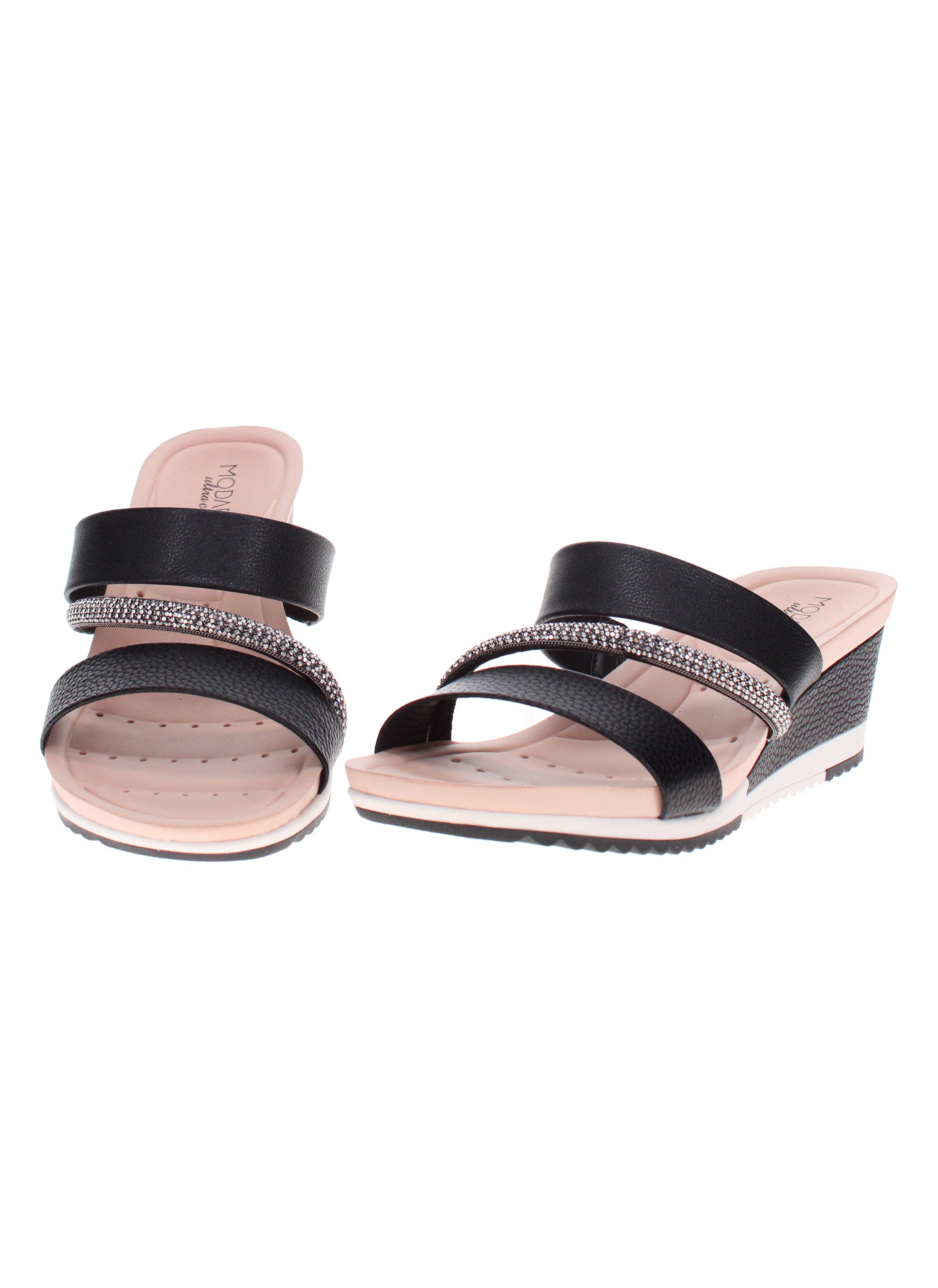 Black Slip-On Flat Sandals