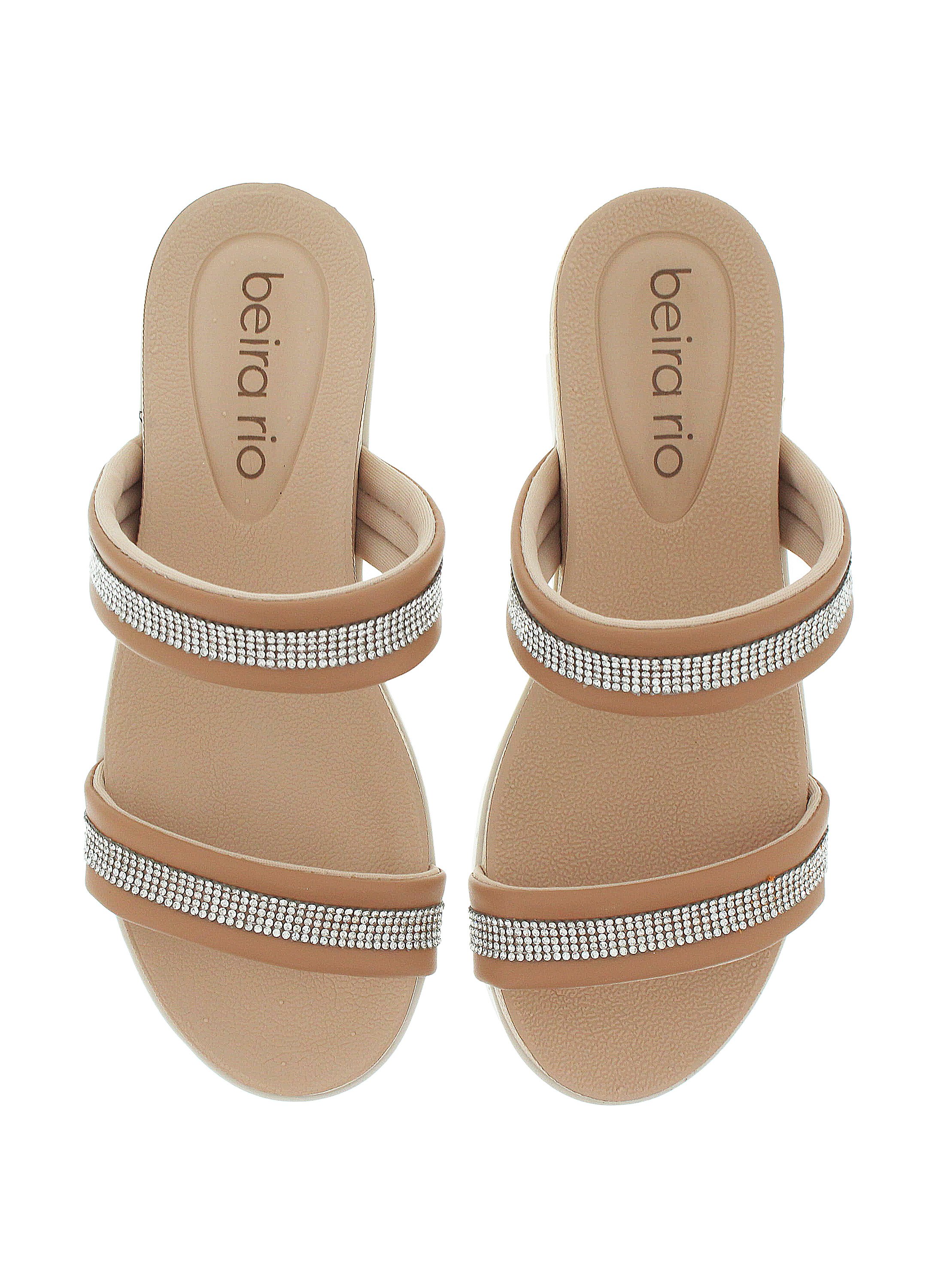 Nude Embellished Slip-On Sandals