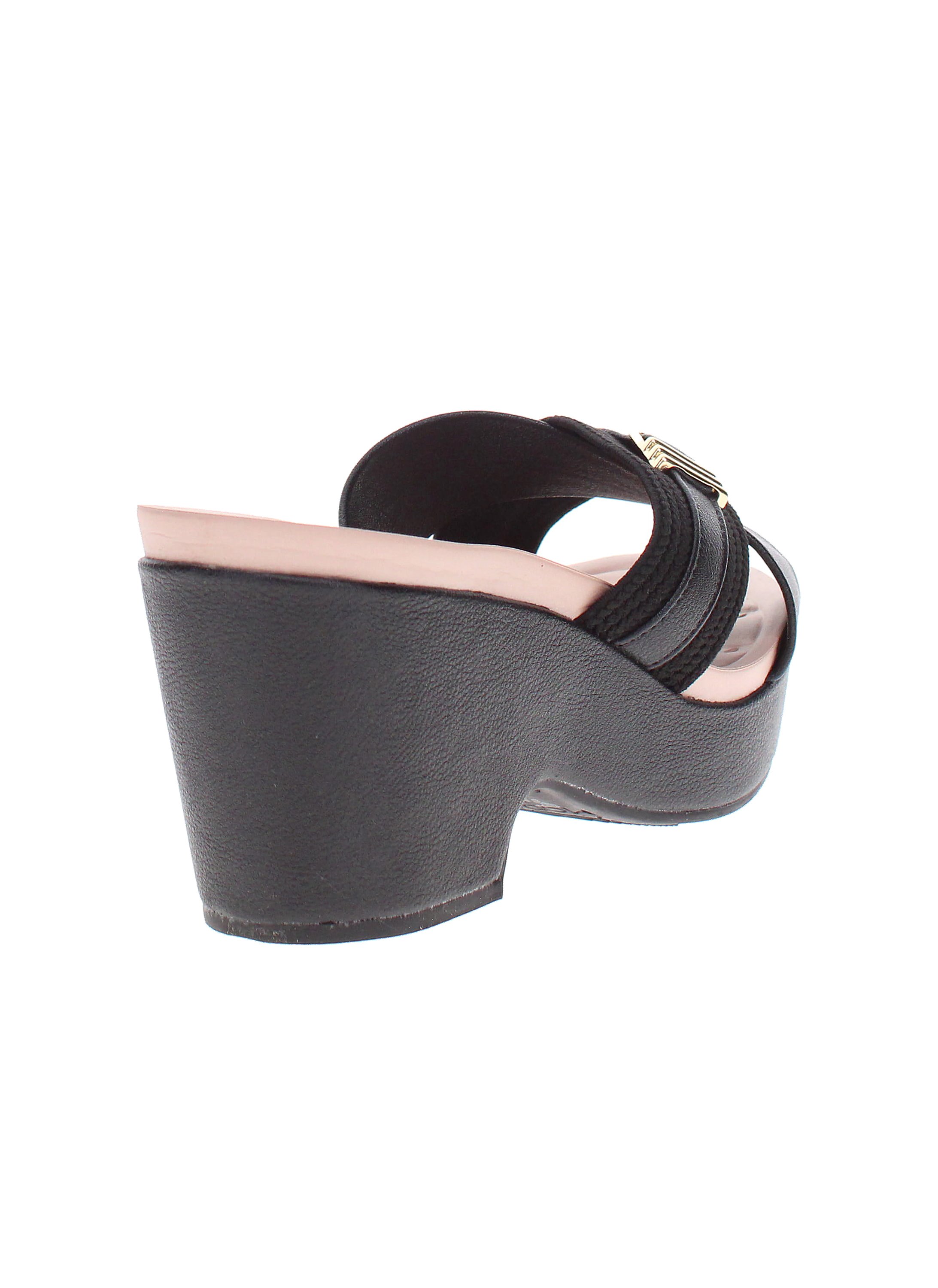 Black Comfort Slip-On Flat Sandals
