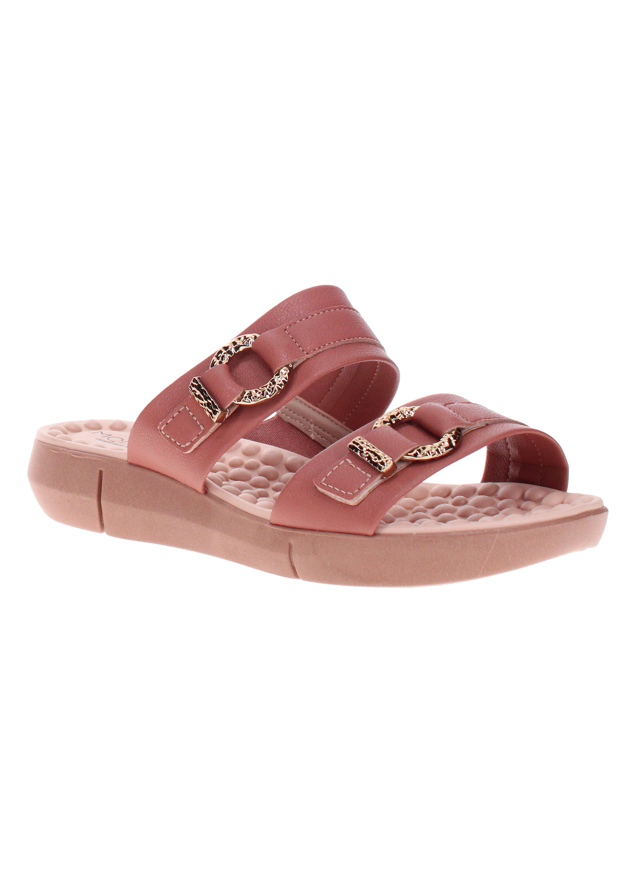 Beige Flat Slip-On Sandals