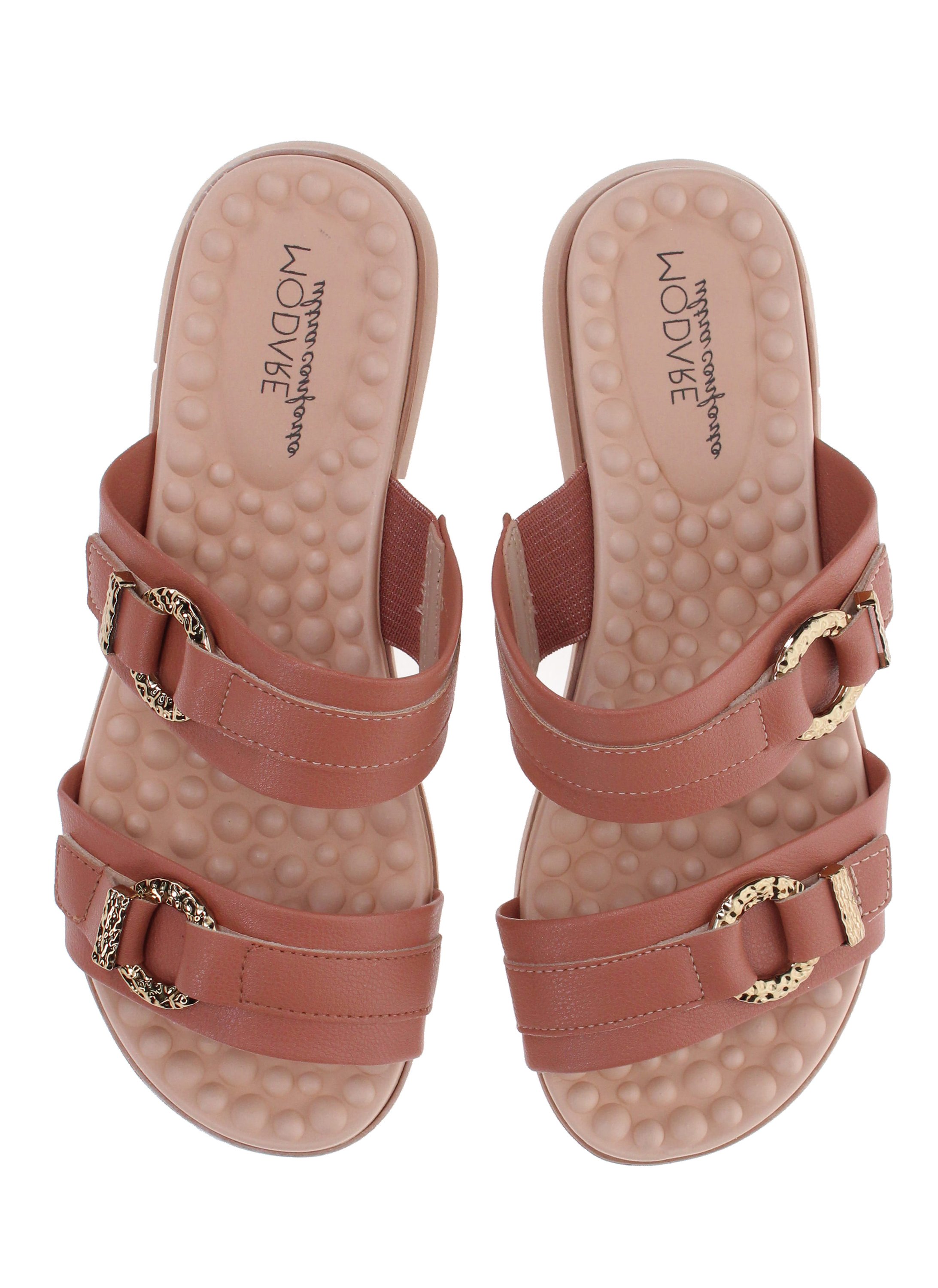 Beige Flat Slip-On Sandals