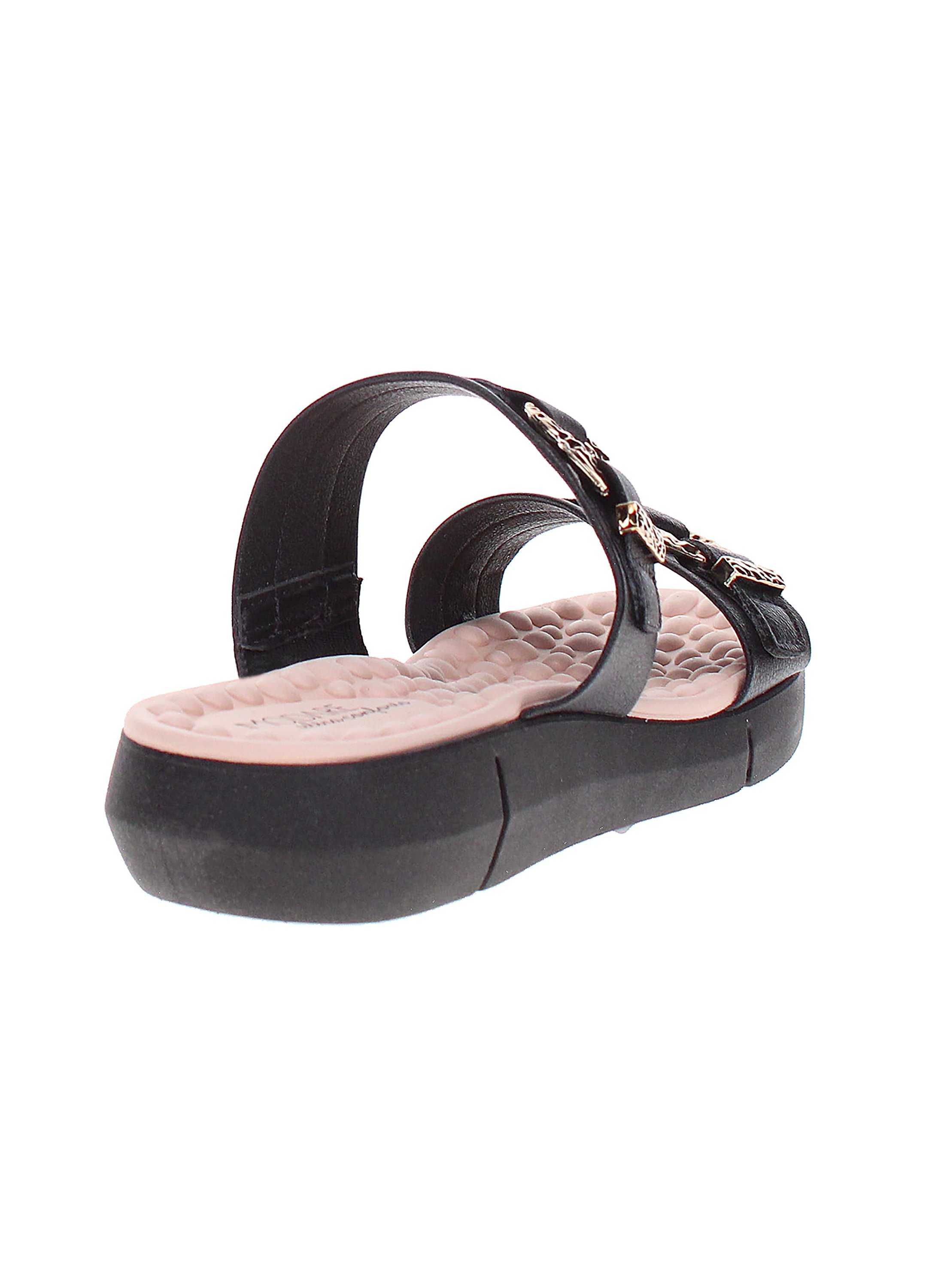 Black Flat Slip-On Sandals