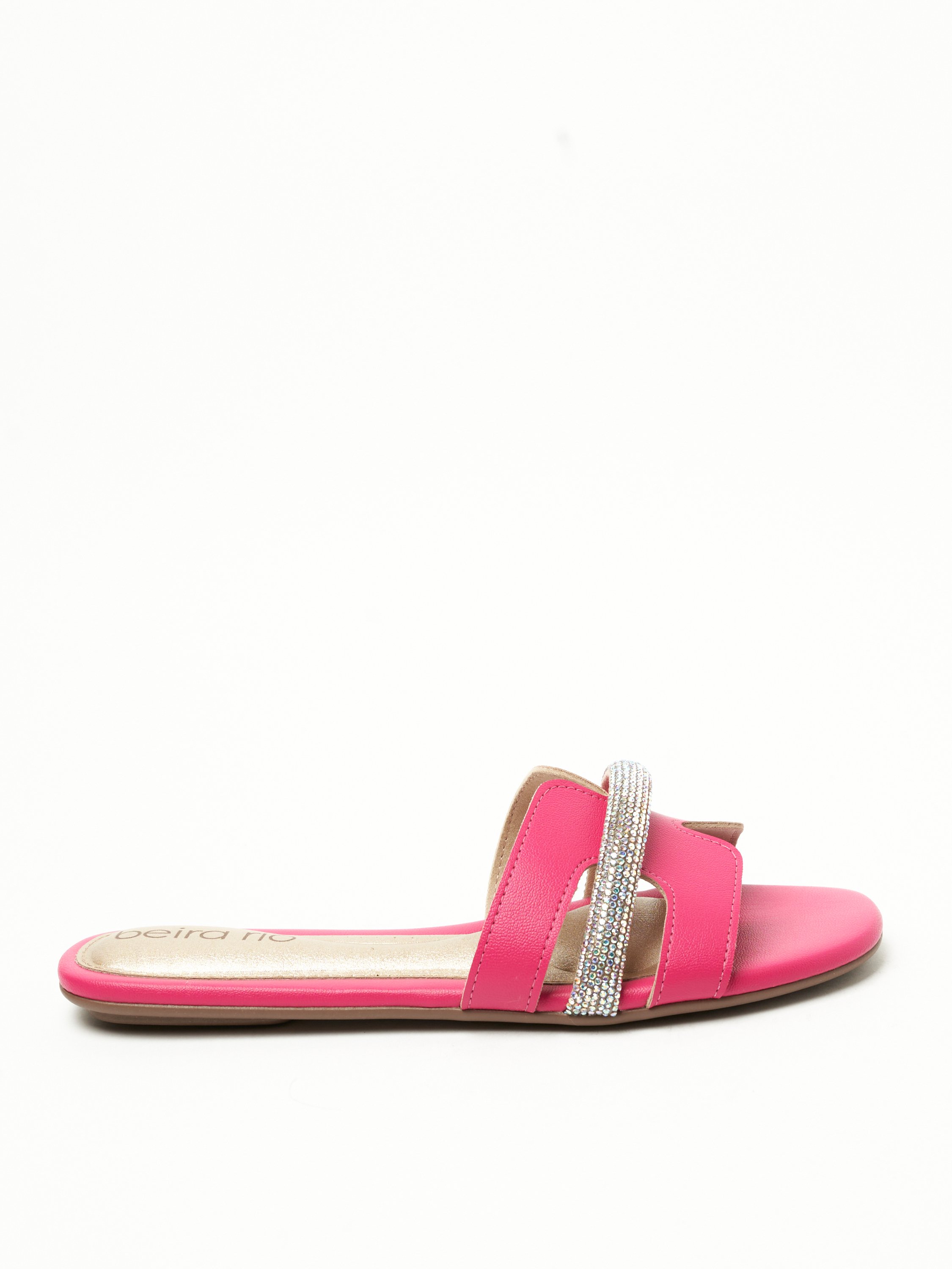 Pink Flat Slip-On Sandals with Embellishments