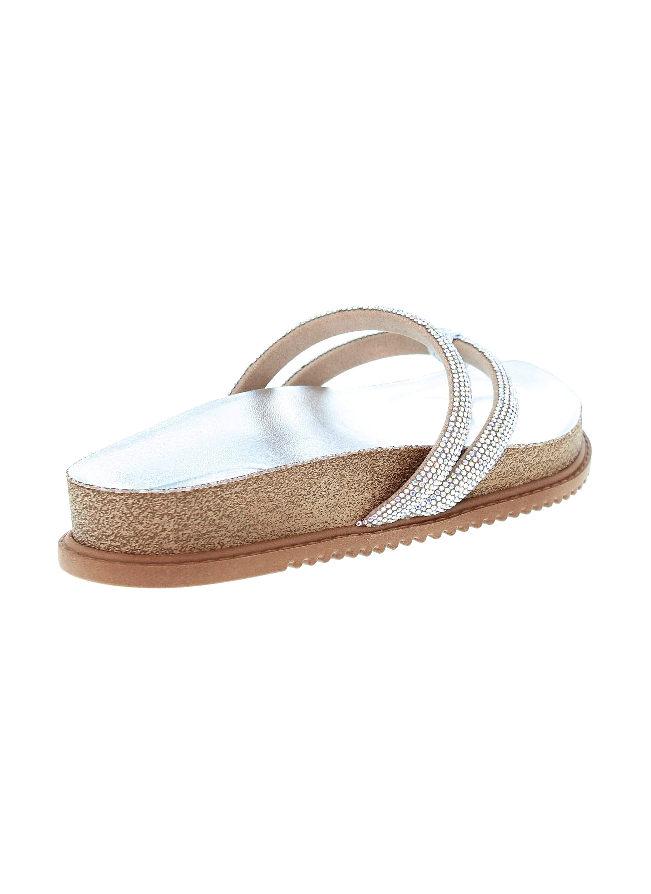 Sliver Embellished Thong Strap Sandals