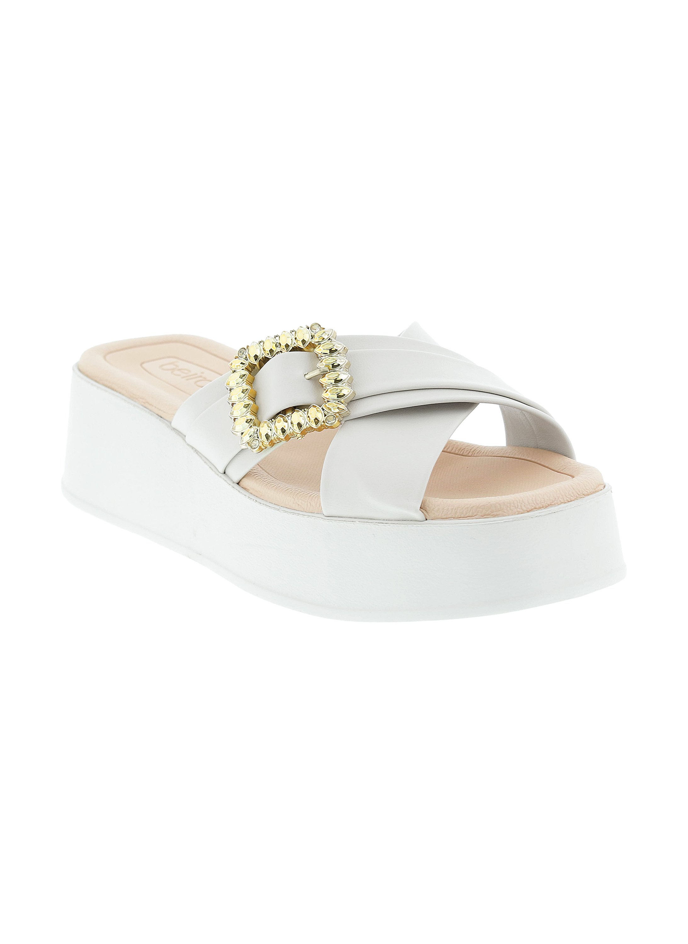 Off-White Embellished Platform Sandals