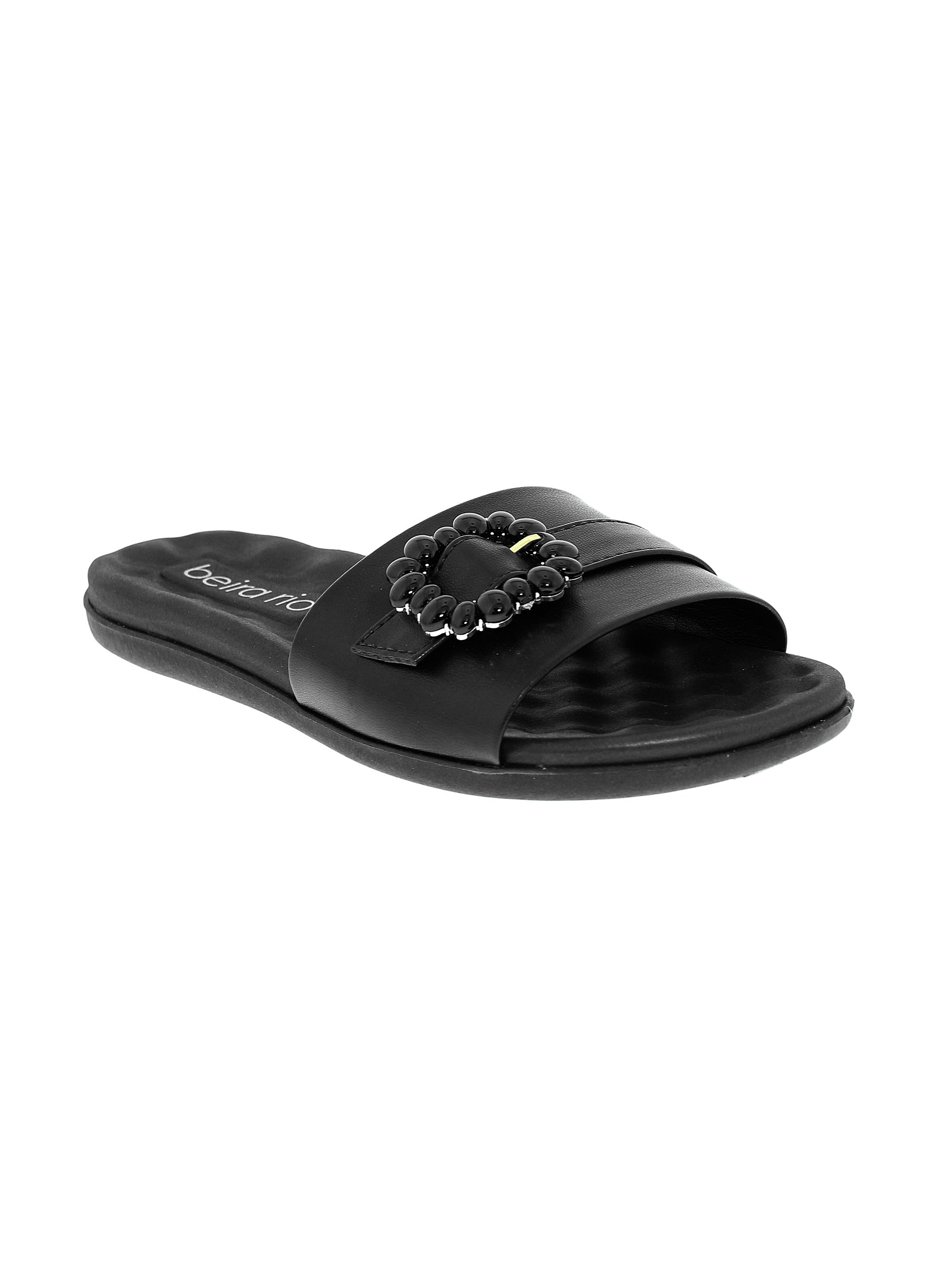 Black Flower Buckle Sandals
