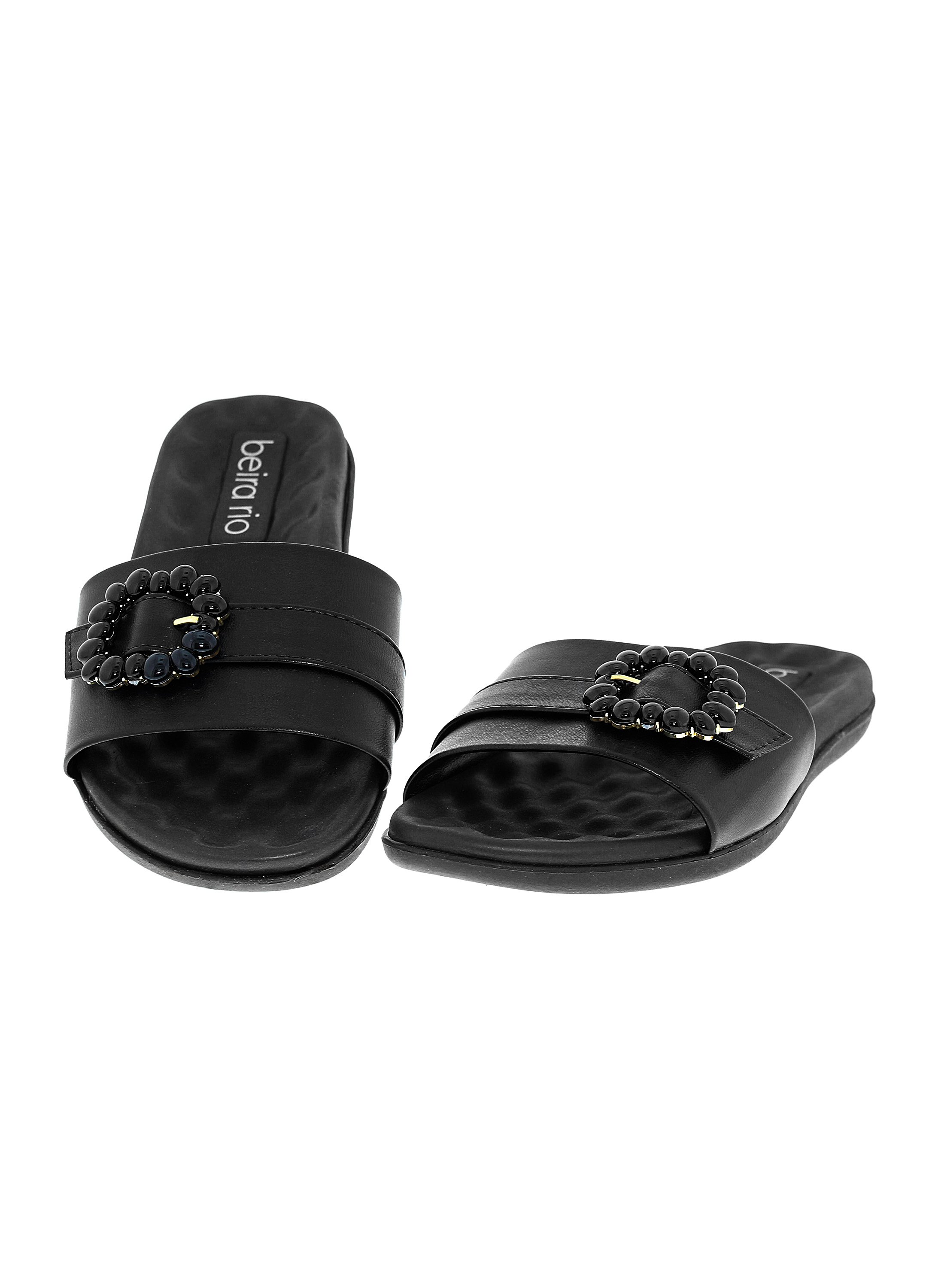Black Flower Buckle Sandals